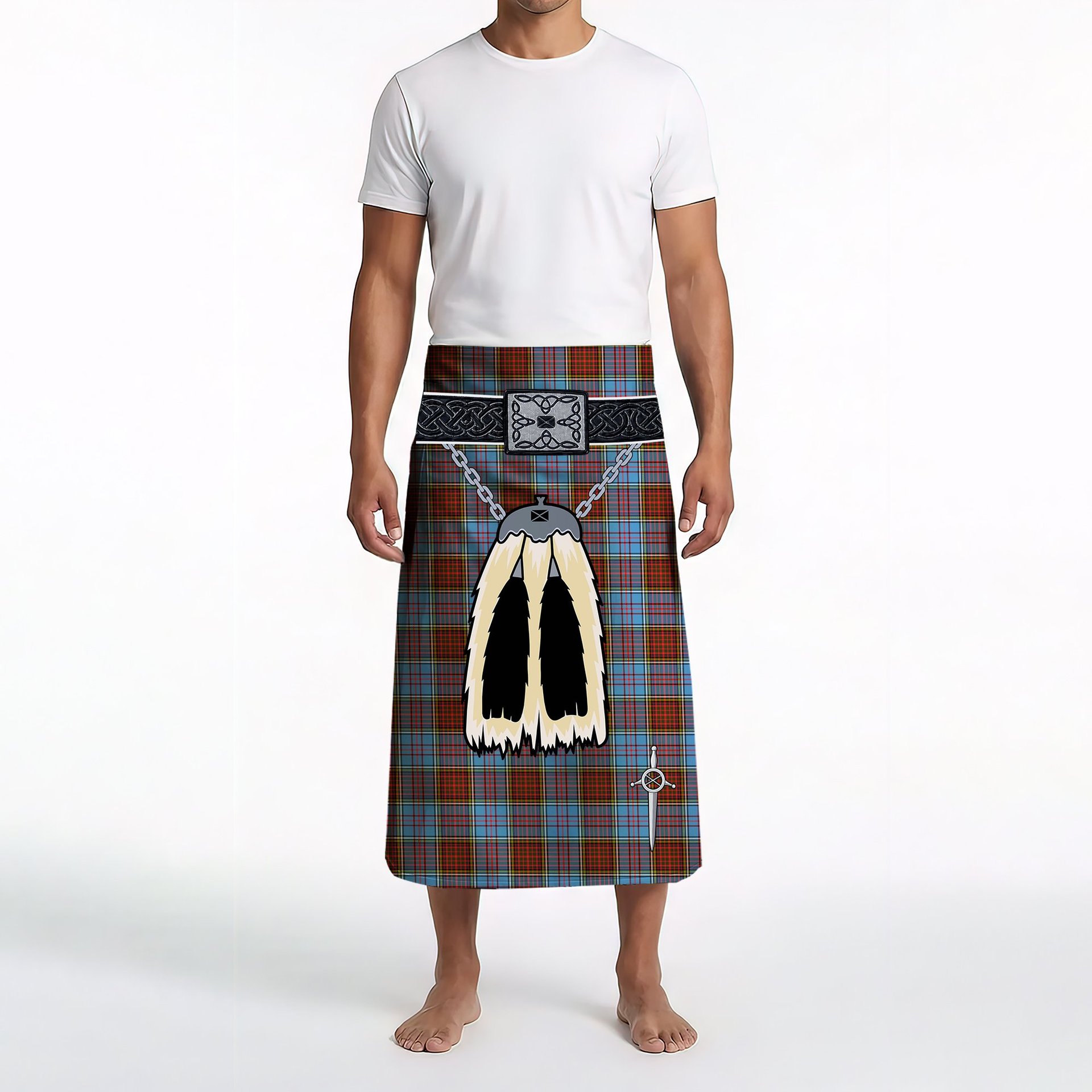 ScotsTee Shop Scottish Anderson Modern Clan Highland Kilt Sporran Tartan Beach Towel