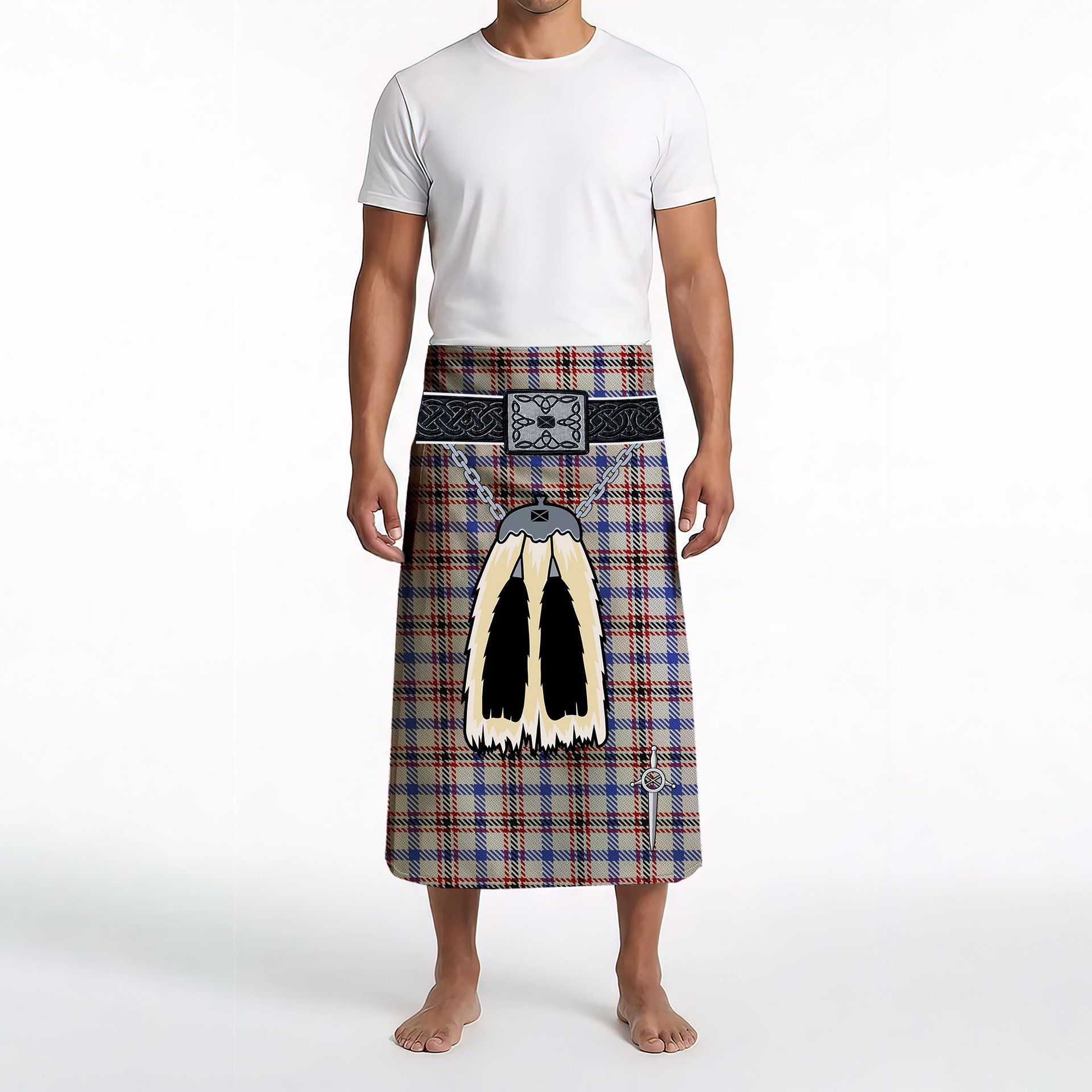 ScotsTee Shop Scottish Boswell Clan Highland Kilt Sporran Tartan Beach Towel
