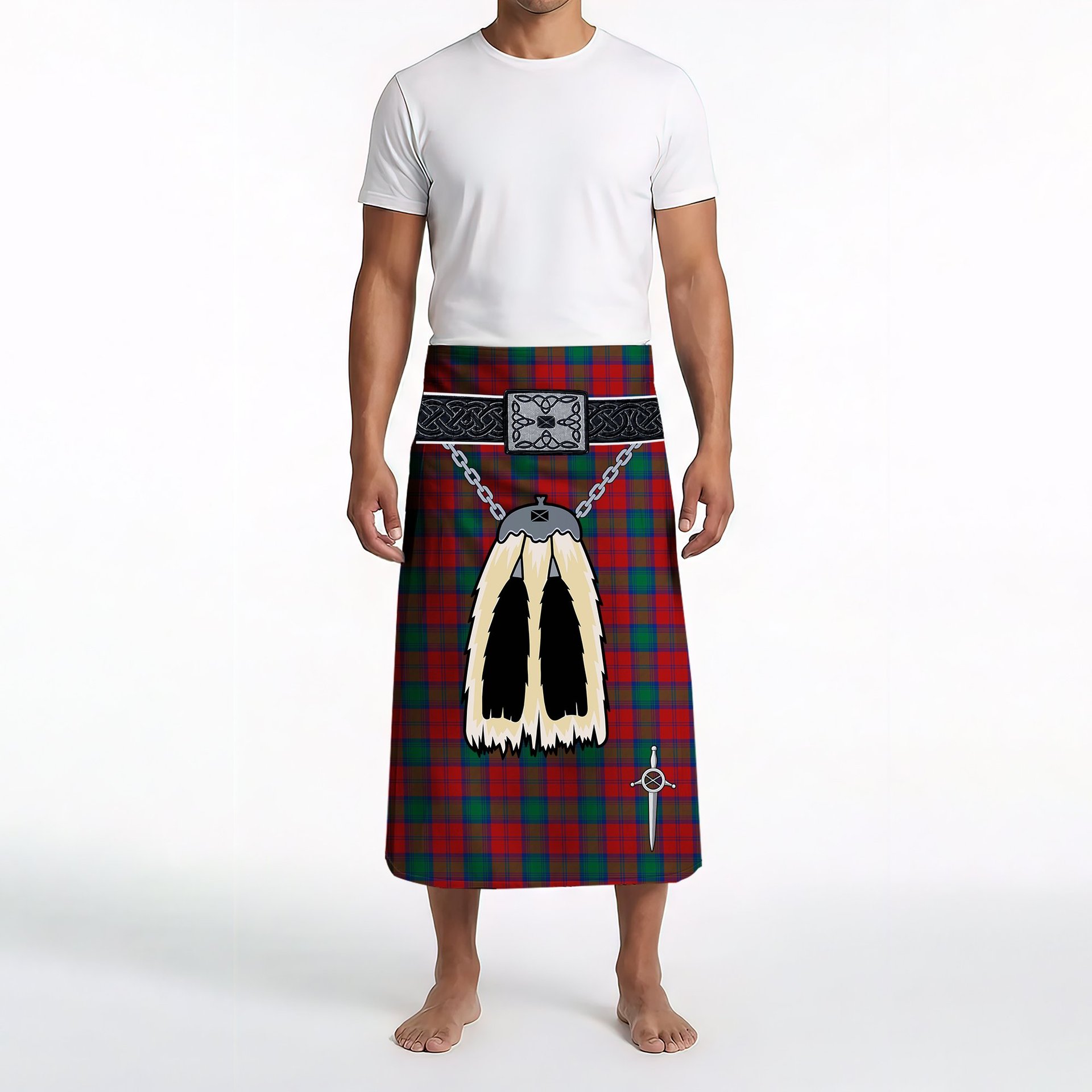 ScotsTee Shop Scottish Auchinleck Clan Highland Kilt Sporran Tartan Beach Towel