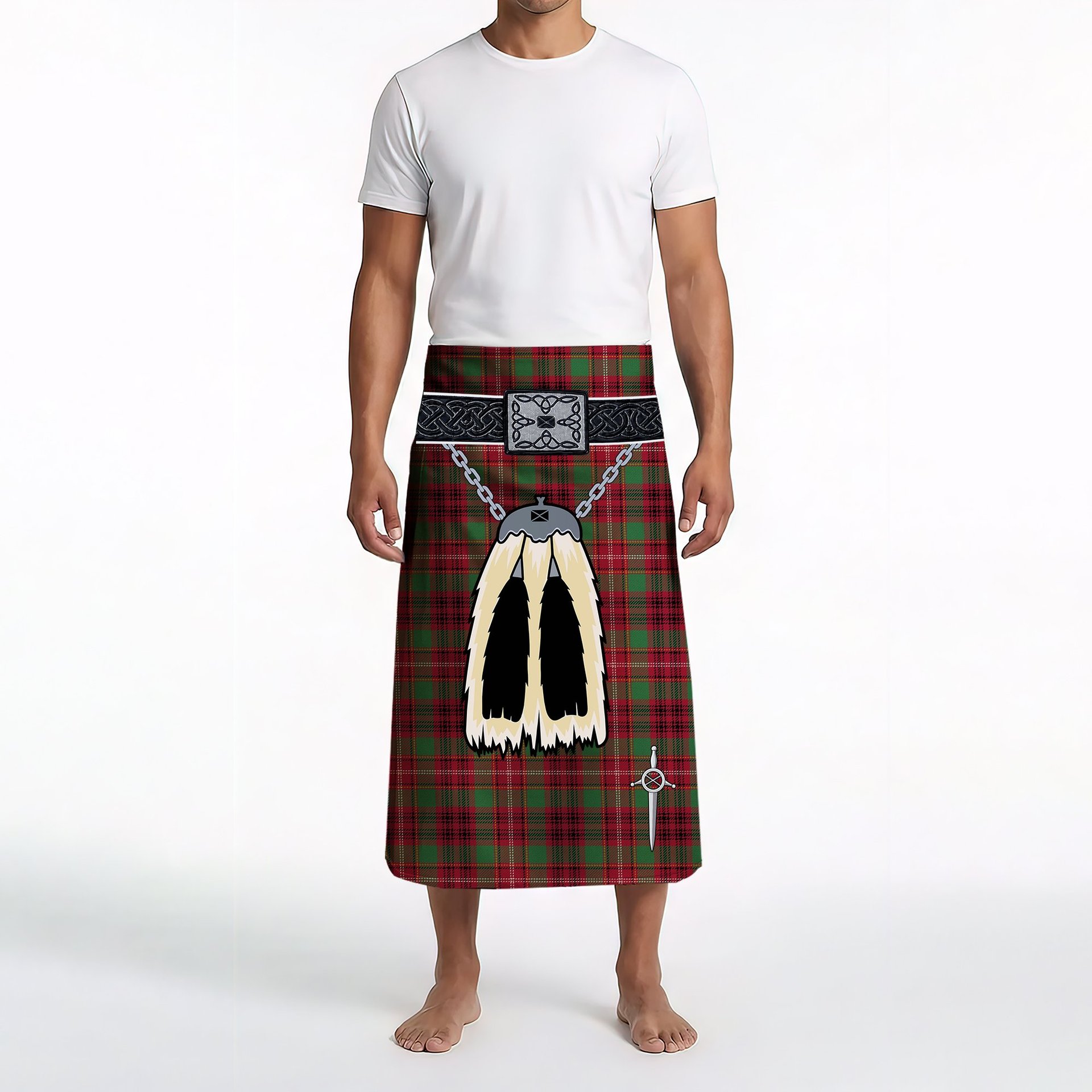 ScotsTee Shop Scottish Ainslie Modern Clan Highland Kilt Sporran Tartan Beach Towel