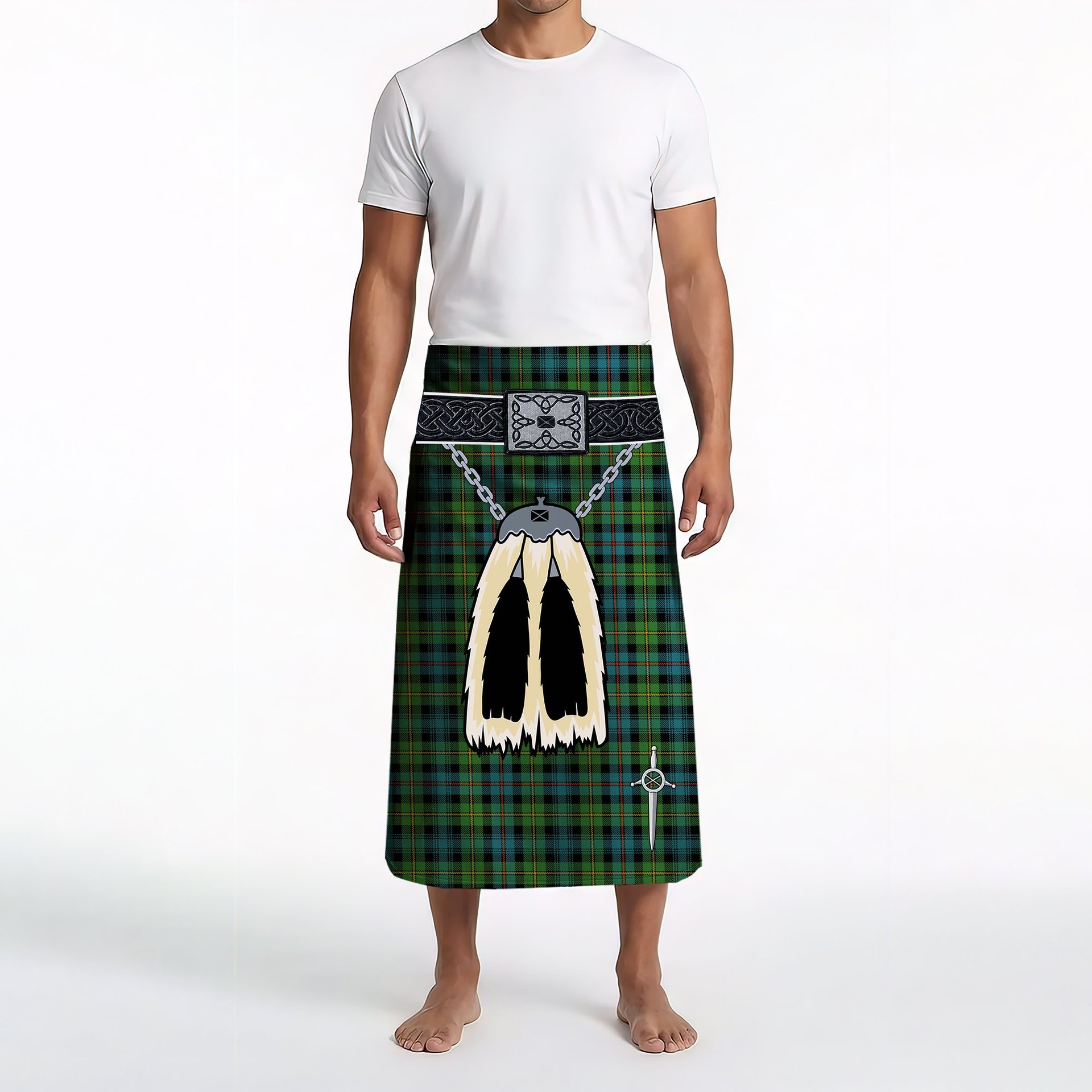 ScotsTee Shop Scottish Baillie Ancient Clan Highland Kilt Sporran Tartan Beach Towel