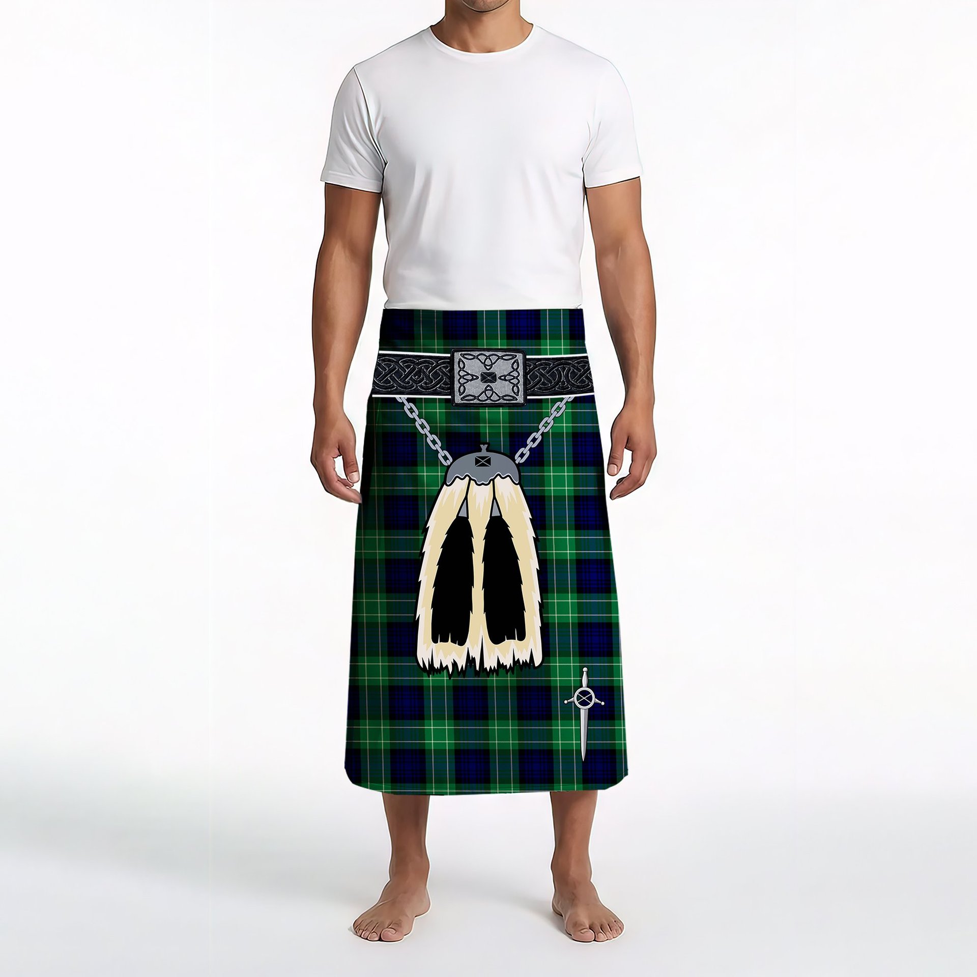 ScotsTee Shop Scottish Abercrombie SC Clan Highland Kilt Sporran Tartan Beach Towel