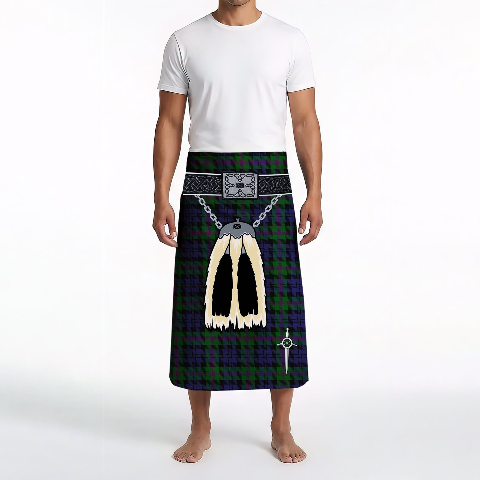 ScotsTee Shop Scottish Baird Modern Clan Highland Kilt Sporran Tartan Beach Towel