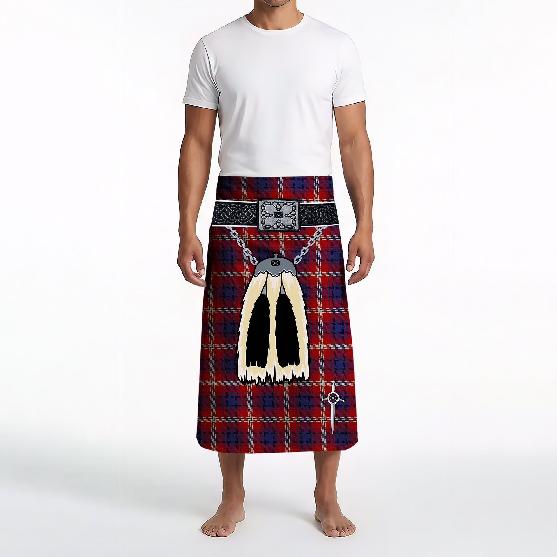 ScotsTee Shop Scottish Ainslie Clan Highland Kilt Sporran Tartan Beach Towel