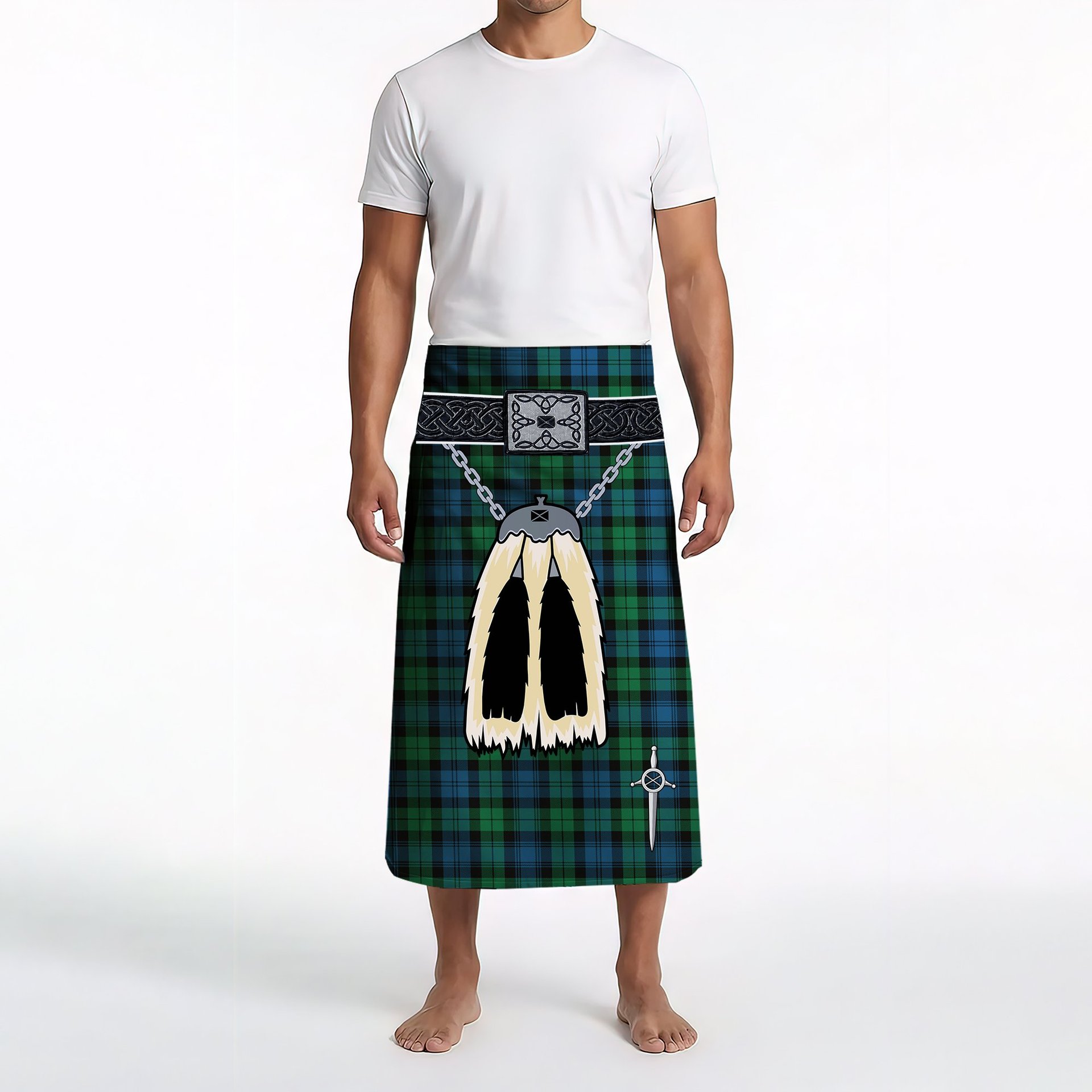 ScotsTee Shop Scottish Black Watch Ancient Clan Highland Kilt Sporran Tartan Beach Towel
