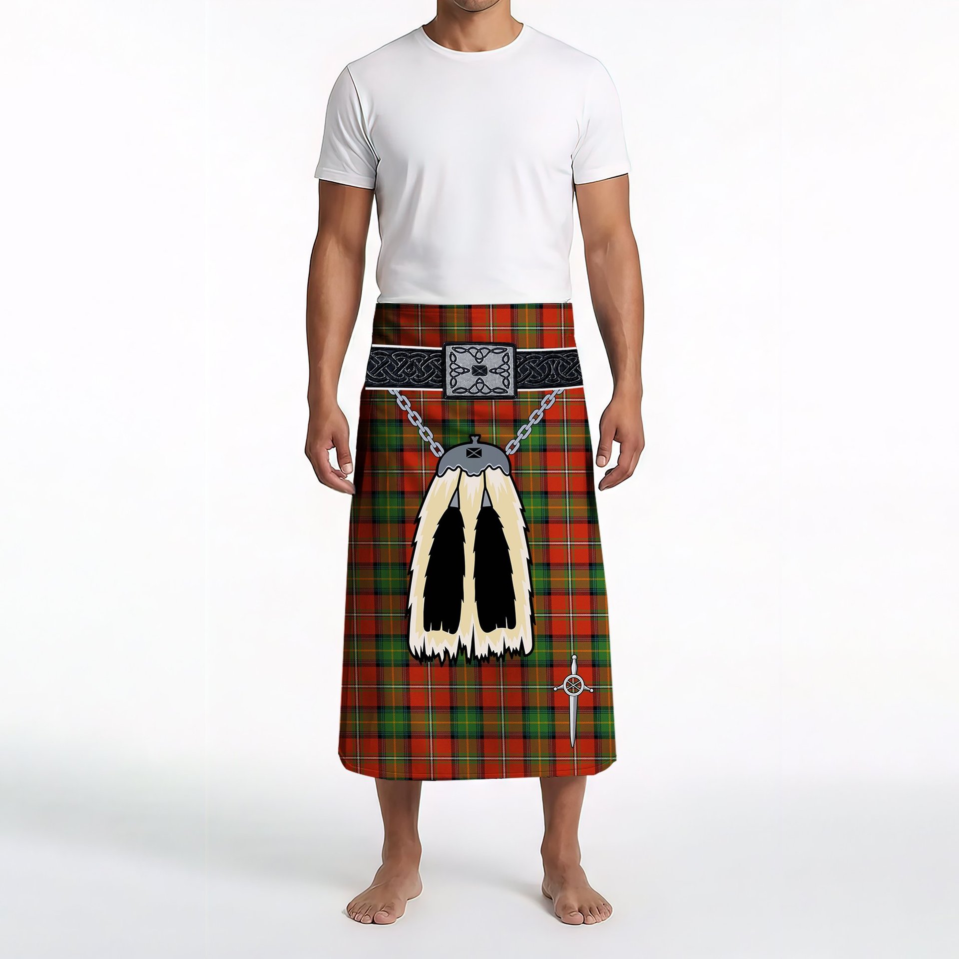 ScotsTee Shop Scottish Boyd Ancient Clan Highland Kilt Sporran Tartan Beach Towel