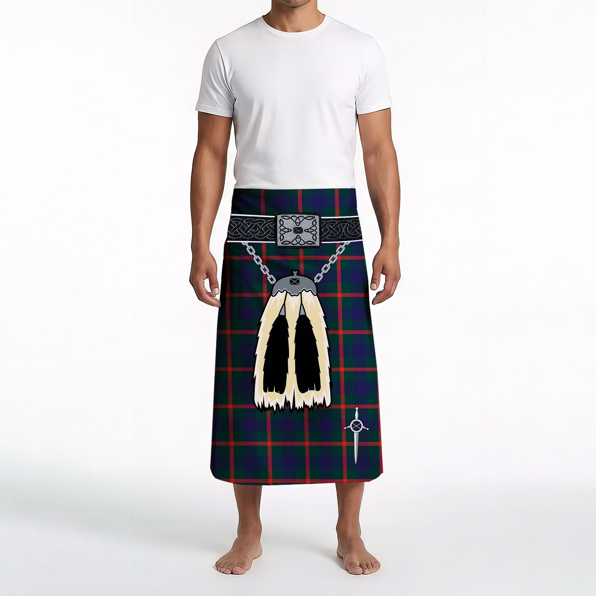 ScotsTee Shop Scottish Agnew Modern Clan Highland Kilt Sporran Tartan Beach Towel