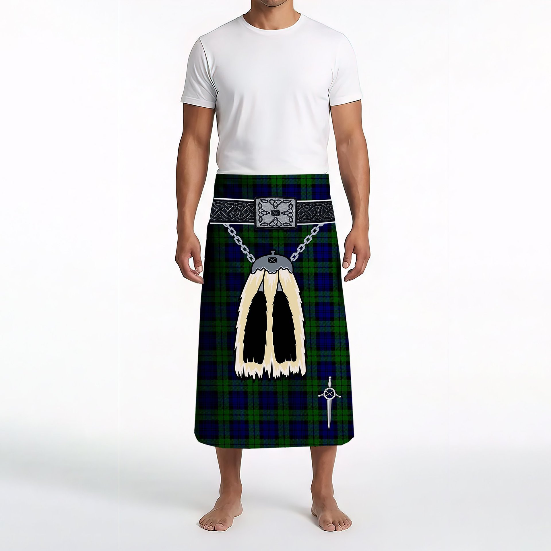 ScotsTee Shop Scottish Campbell Modern Clan Highland Kilt Sporran Tartan Beach Towel