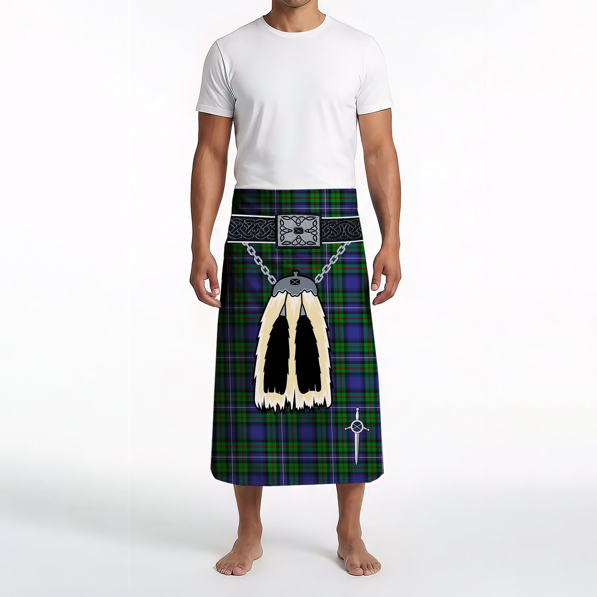 ScotsTee Shop Scottish Donnachaidh Clan Highland Kilt Sporran Tartan Beach Towel
