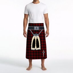 ScotsTee Shop Scottish Cameron Black and Red Clan Highland Kilt Sporran Tartan Beach Towel