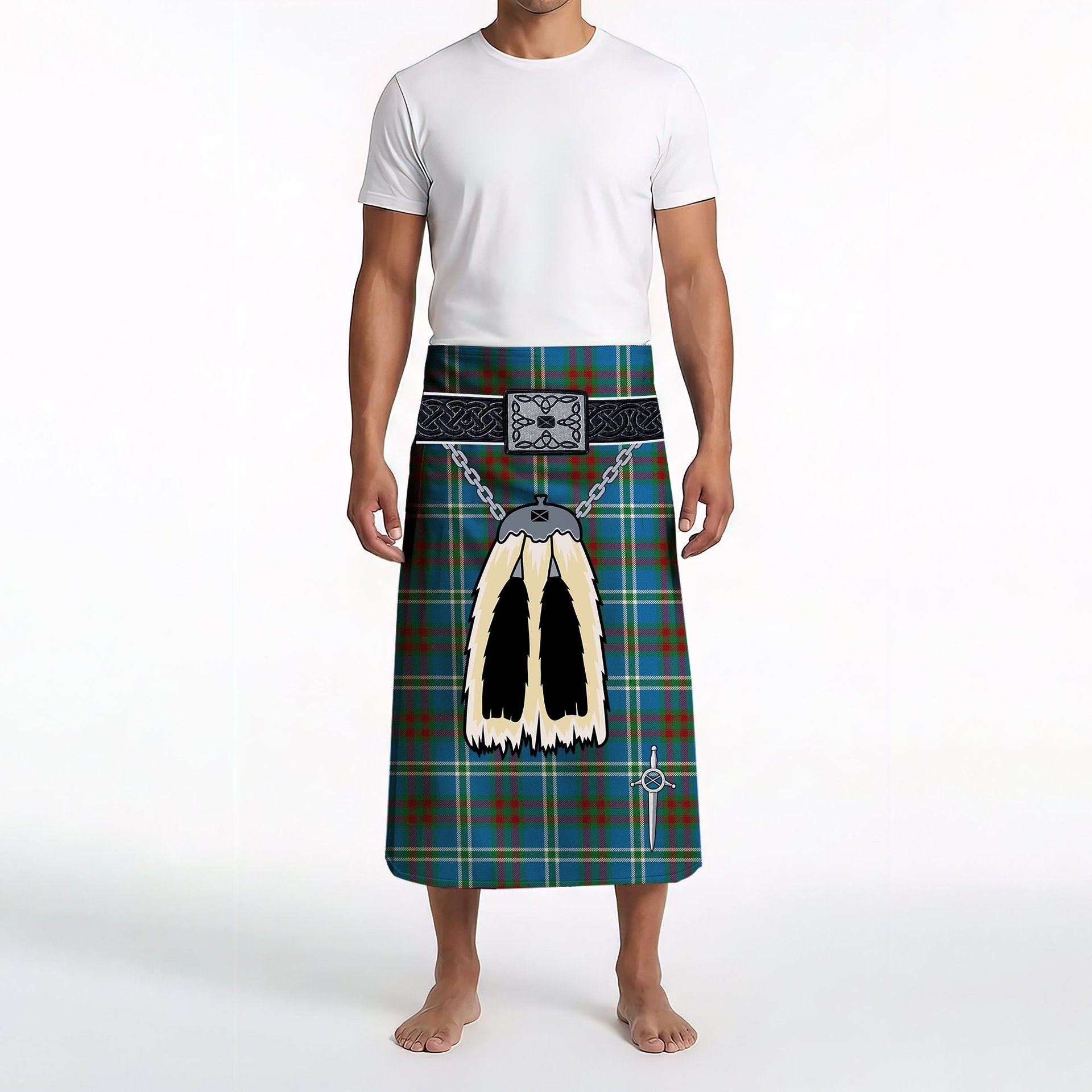 ScotsTee Shop Scottish Cathcart Ancient Clan Highland Kilt Sporran Tartan Beach Towel