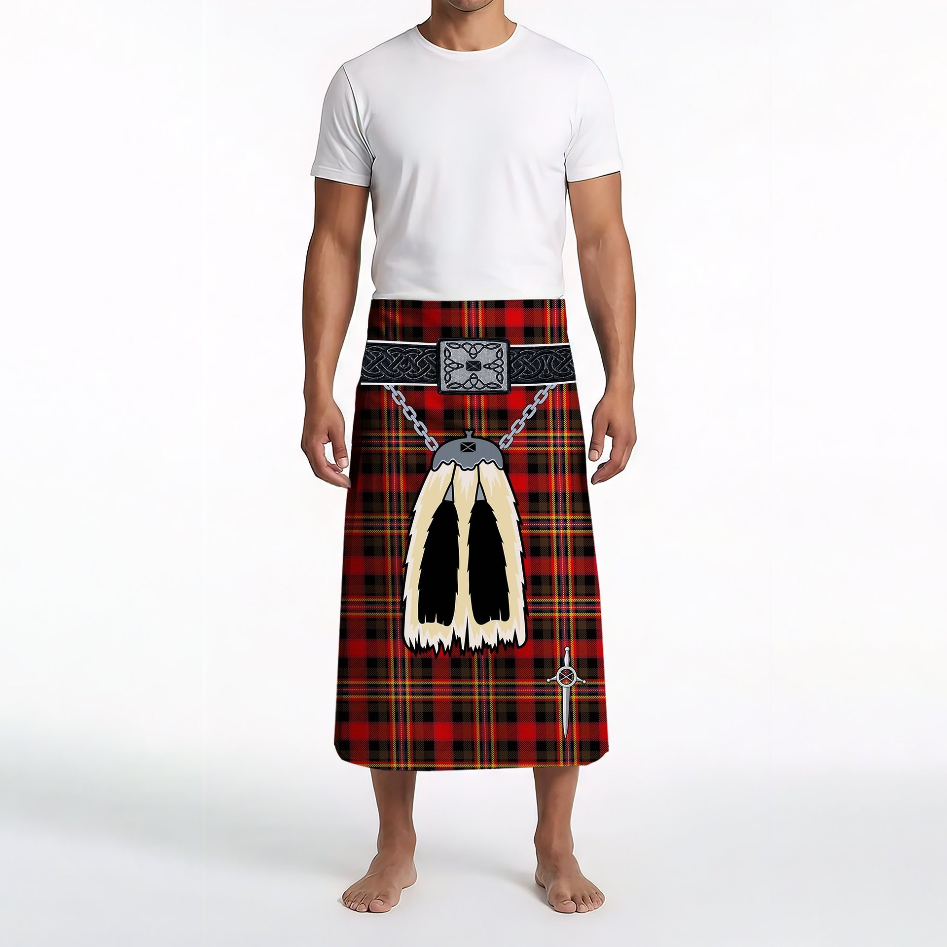 ScotsTee Shop Scottish Colville Modern Clan Highland Kilt Sporran Tartan Beach Towel