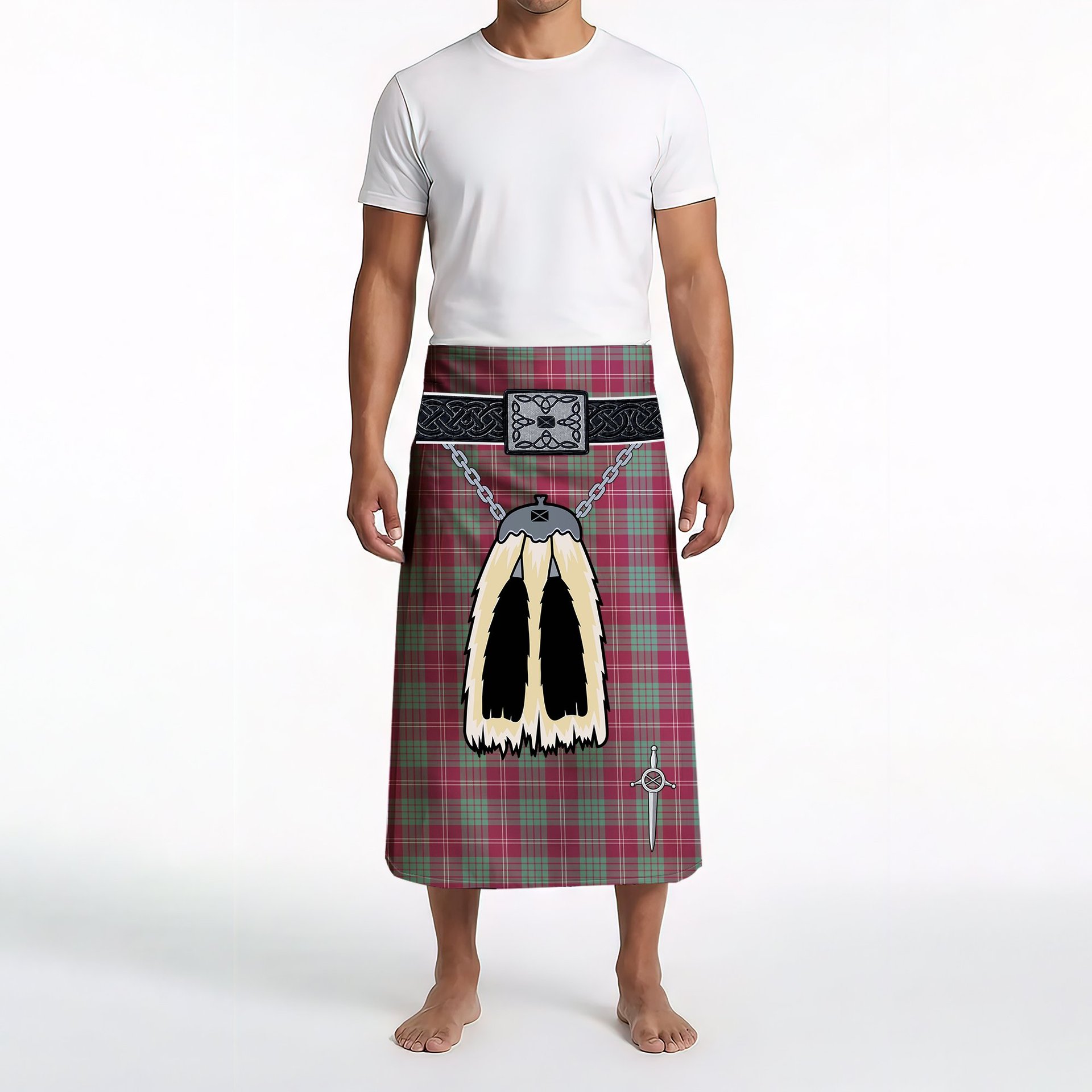ScotsTee Shop Scottish Crawford Ancient Clan Highland Kilt Sporran Tartan Beach Towel