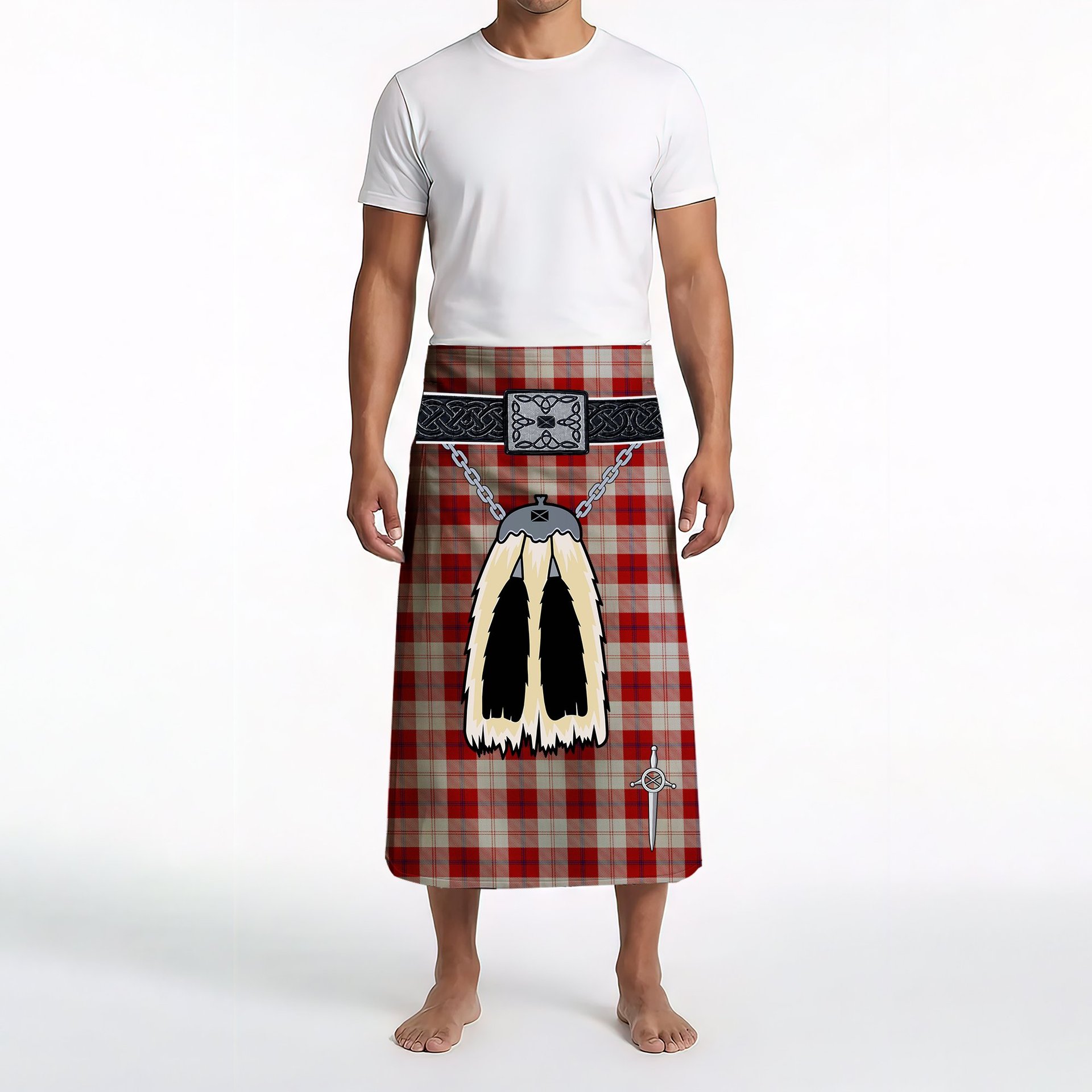 ScotsTee Shop Scottish Cunningham Dress Clan Highland Kilt Sporran Tartan Beach Towel