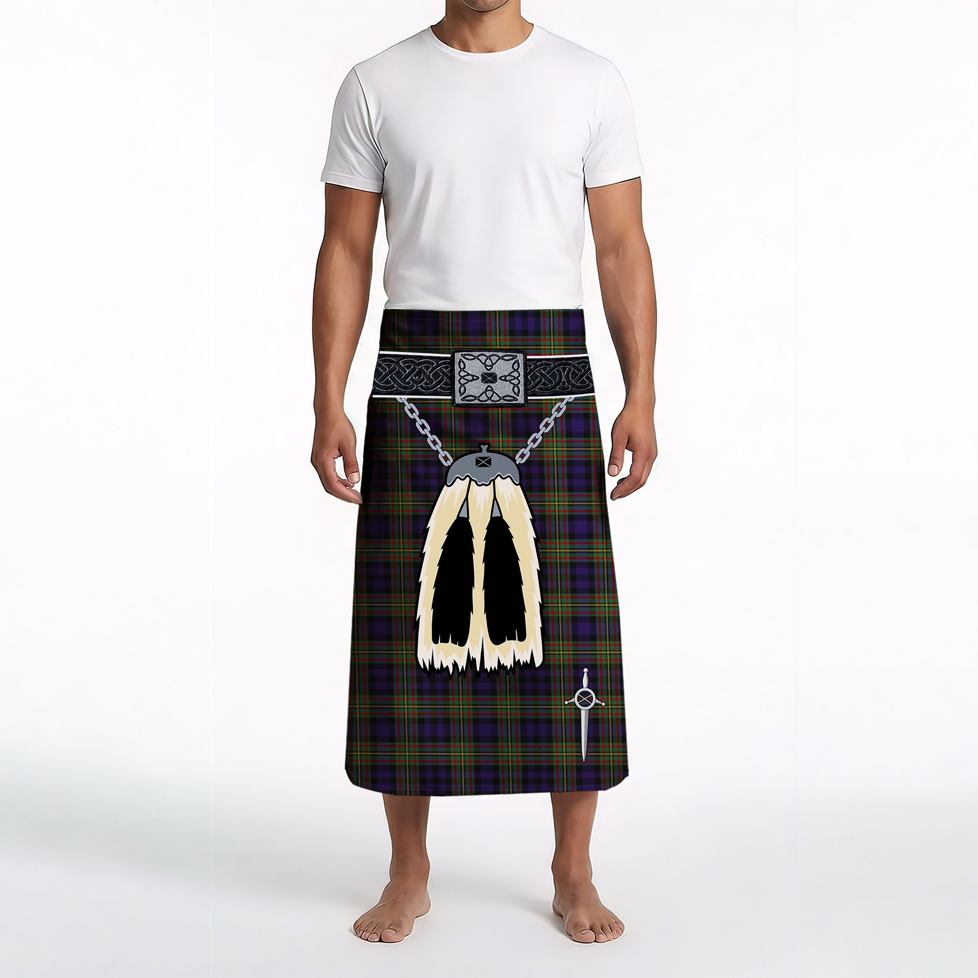 ScotsTee Shop Scottish Clelland SC Clan Highland Kilt Sporran Tartan Beach Towel