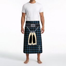 ScotsTee Shop Scottish Clergy Blue Clan Highland Kilt Sporran Tartan Beach Towel