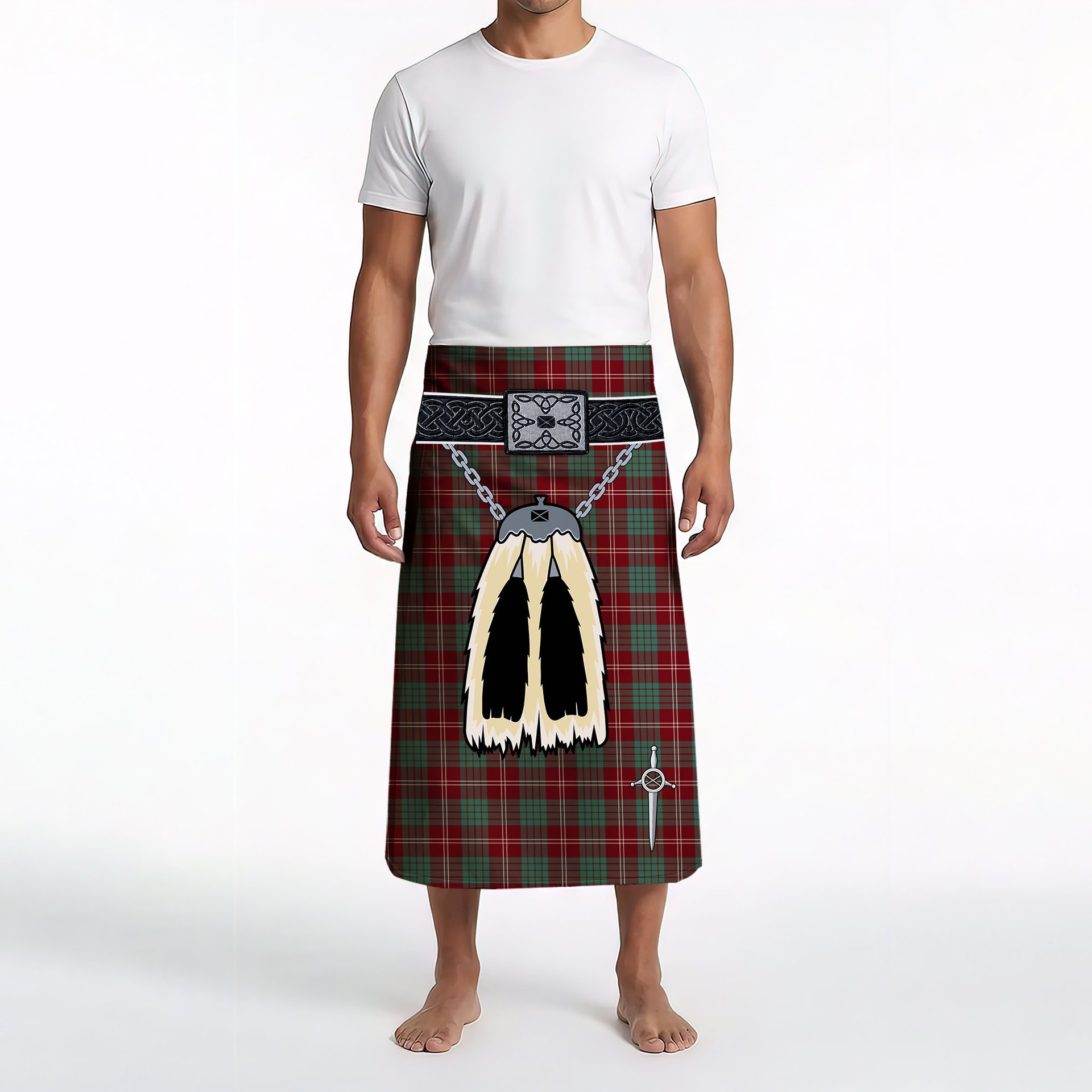ScotsTee Shop Scottish Crawford Modern Clan Highland Kilt Sporran Tartan Beach Towel