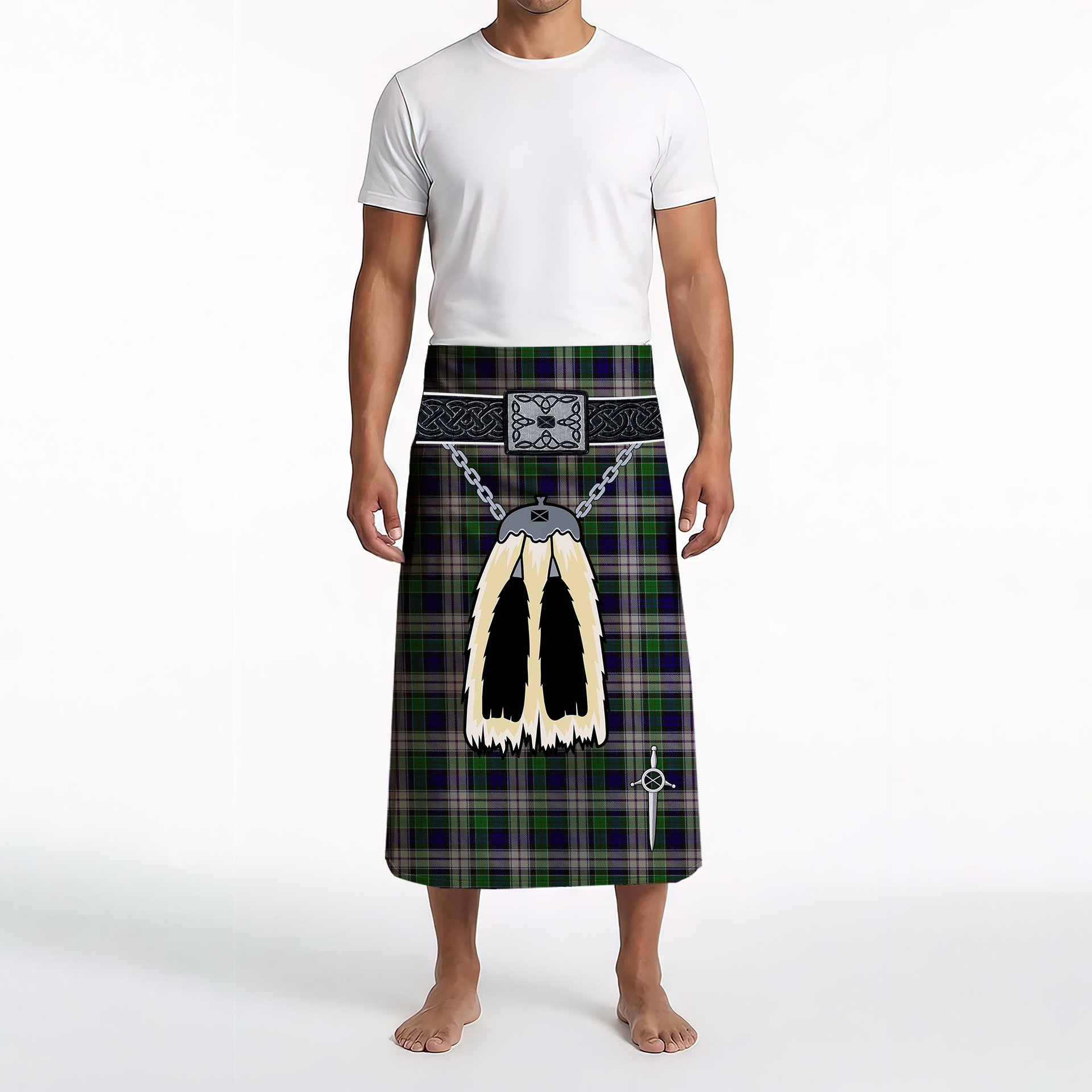 ScotsTee Shop Scottish Colquhoun Dress Clan Highland Kilt Sporran Tartan Beach Towel