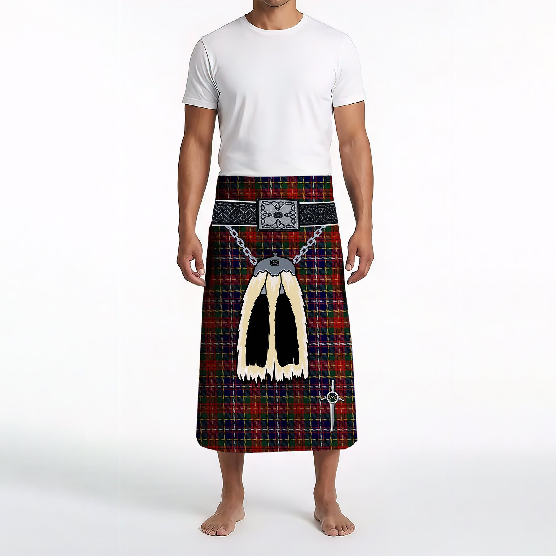 ScotsTee Shop Scottish Crozier Clan Highland Kilt Sporran Tartan Beach Towel