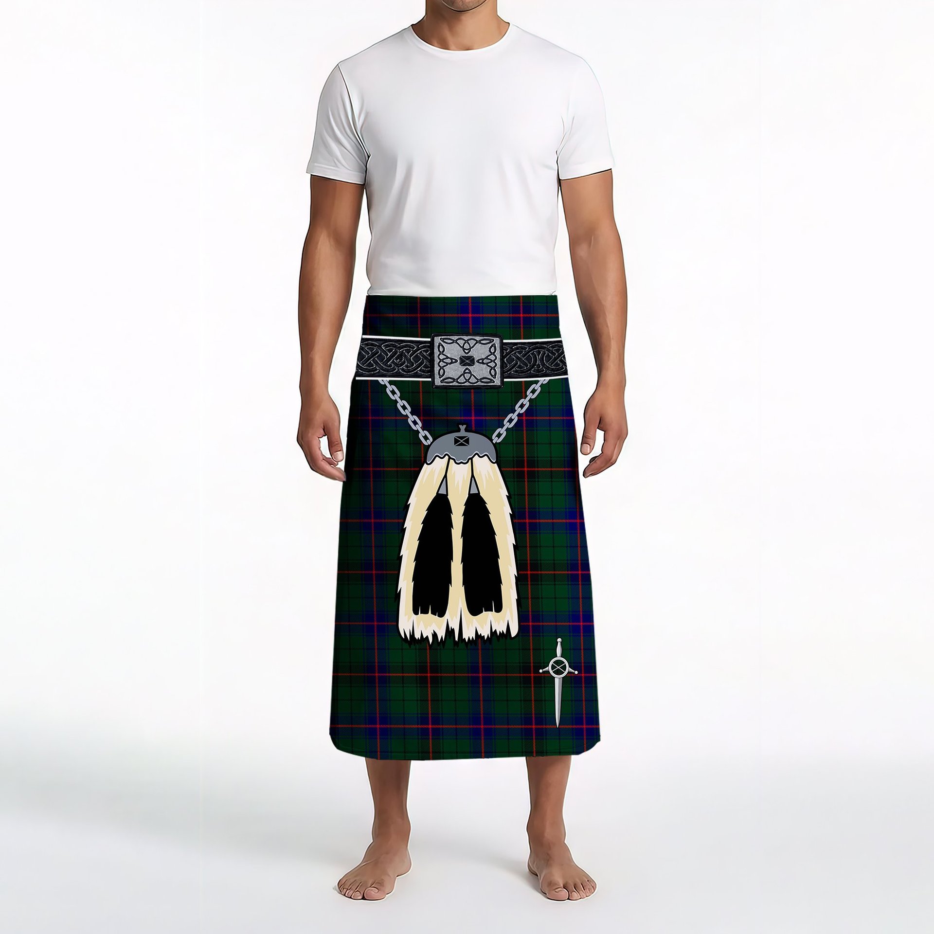ScotsTee Shop Scottish Davidson Modern Clan Highland Kilt Sporran Tartan Beach Towel