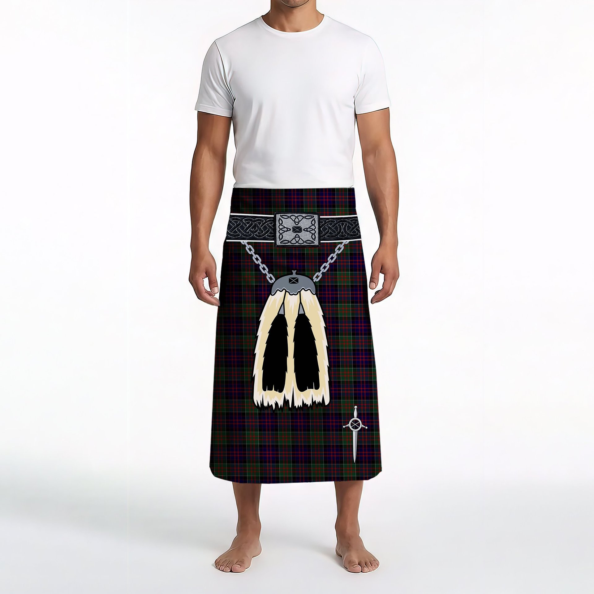 ScotsTee Shop Scottish Donald of Clan Ranald Clan Highland Kilt Sporran Tartan Beach Towel