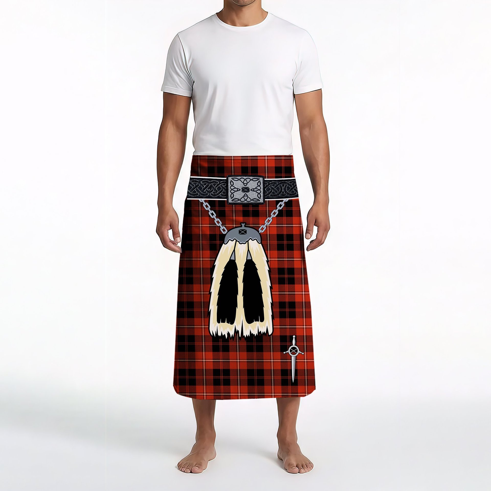 ScotsTee Shop Scottish Cunningham Ancient Clan Highland Kilt Sporran Tartan Beach Towel