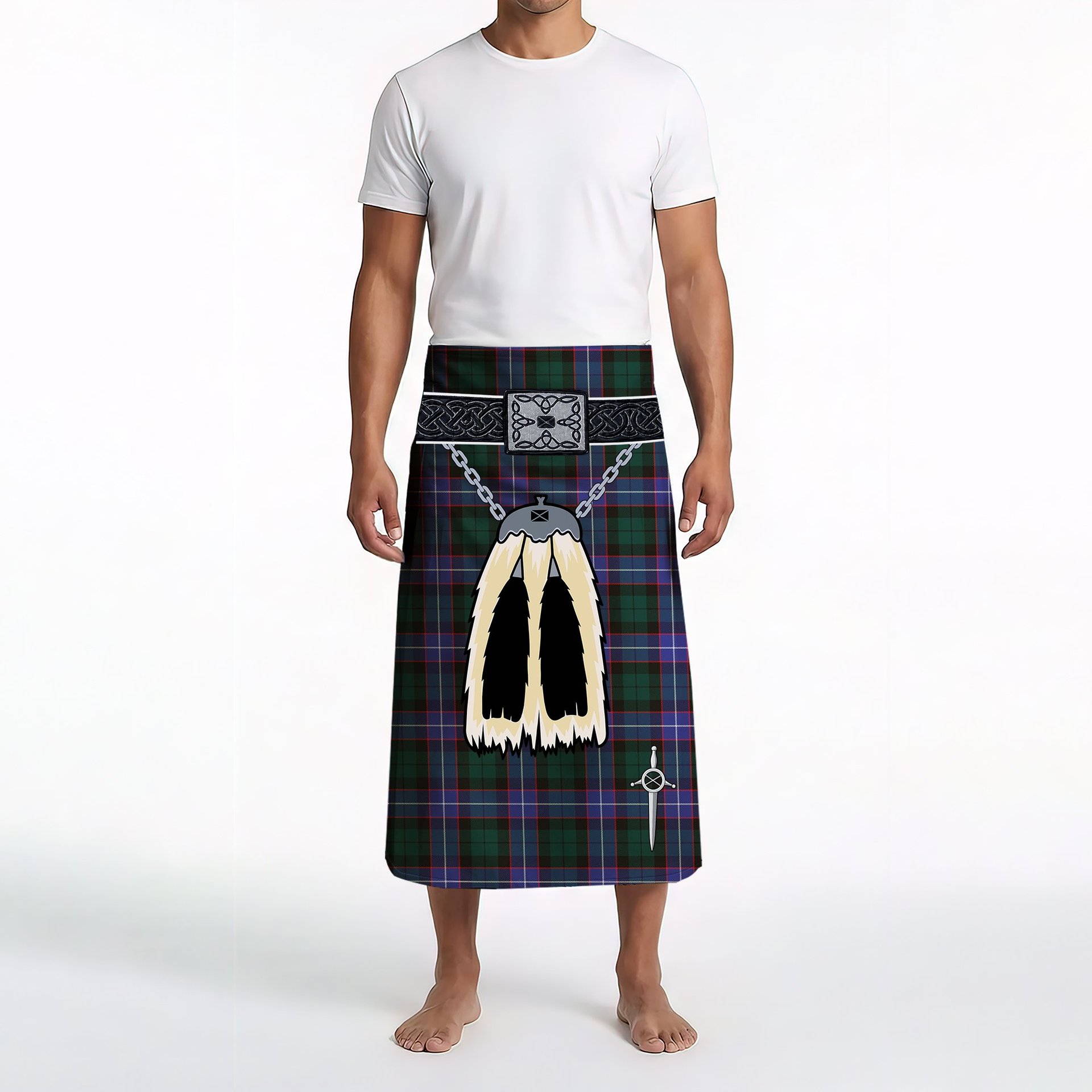 ScotsTee Shop Scottish Hunter Modern Clan Highland Kilt Sporran Tartan Beach Towel