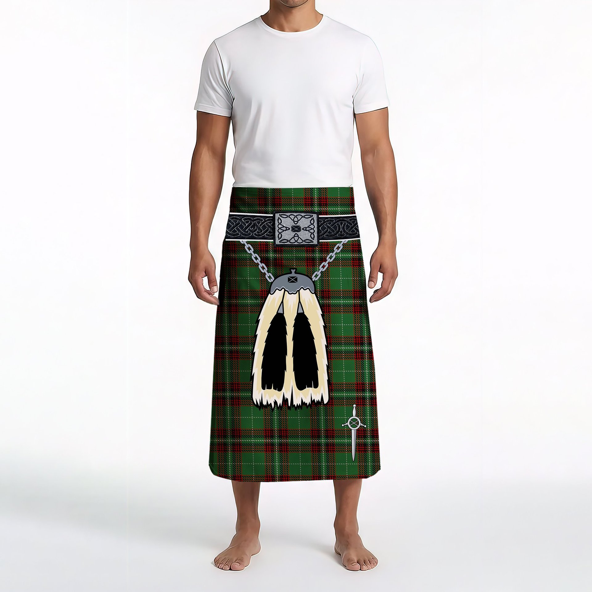 ScotsTee Shop Scottish Kiernan Clan Highland Kilt Sporran Tartan Beach Towel