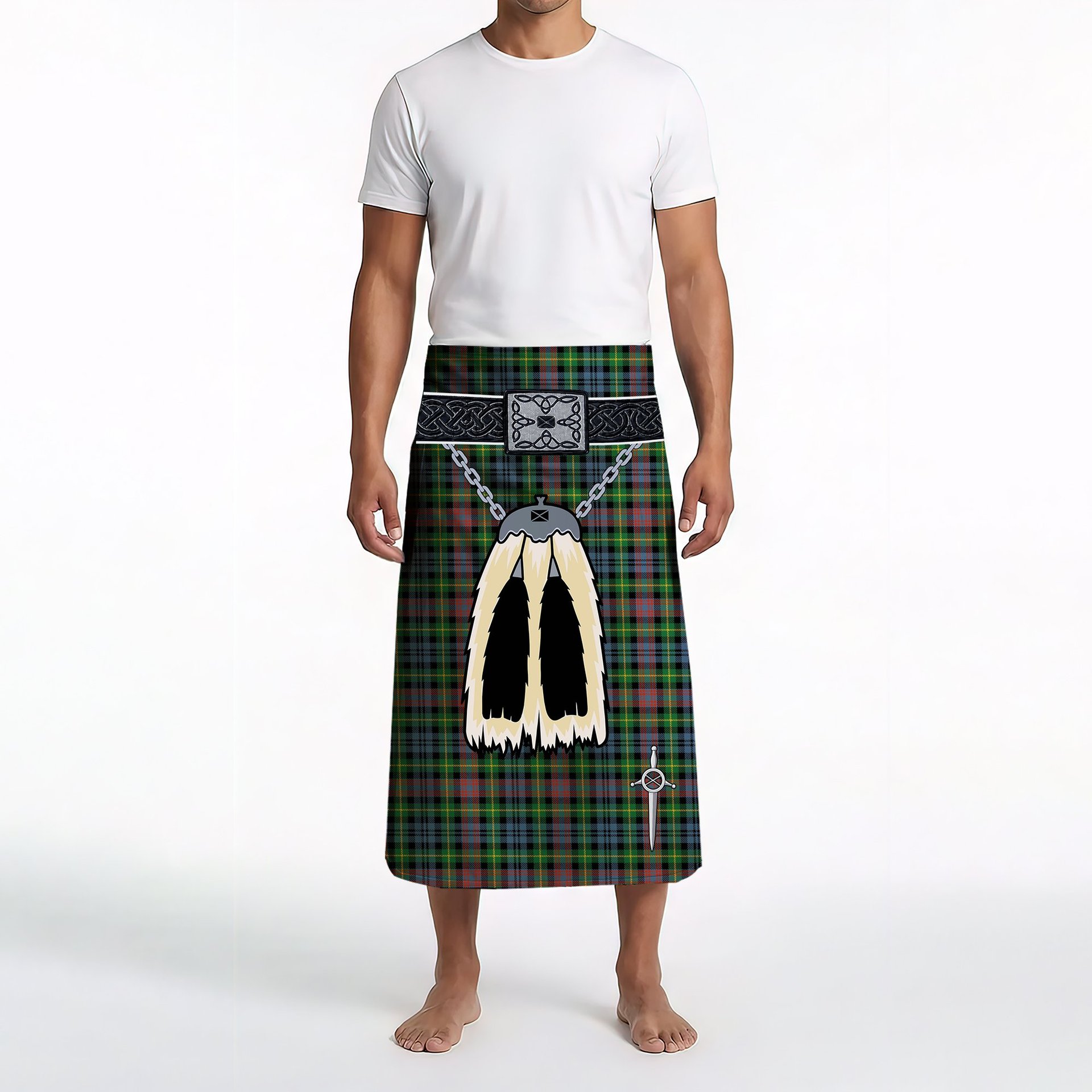 ScotsTee Shop Scottish Keith District Ancient Clan Highland Kilt Sporran Tartan Beach Towel