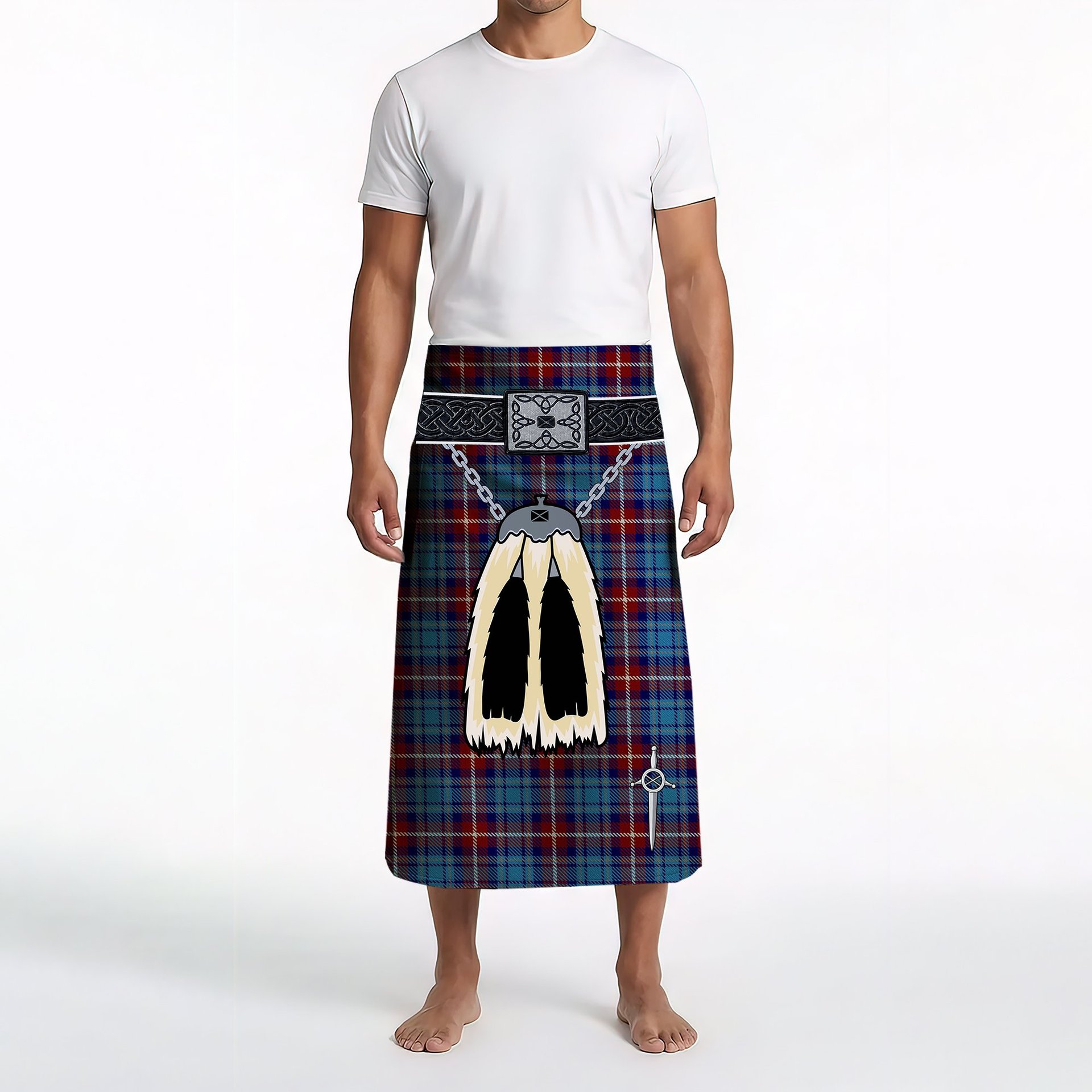 ScotsTee Shop Scottish Greer Clan Highland Kilt Sporran Tartan Beach Towel