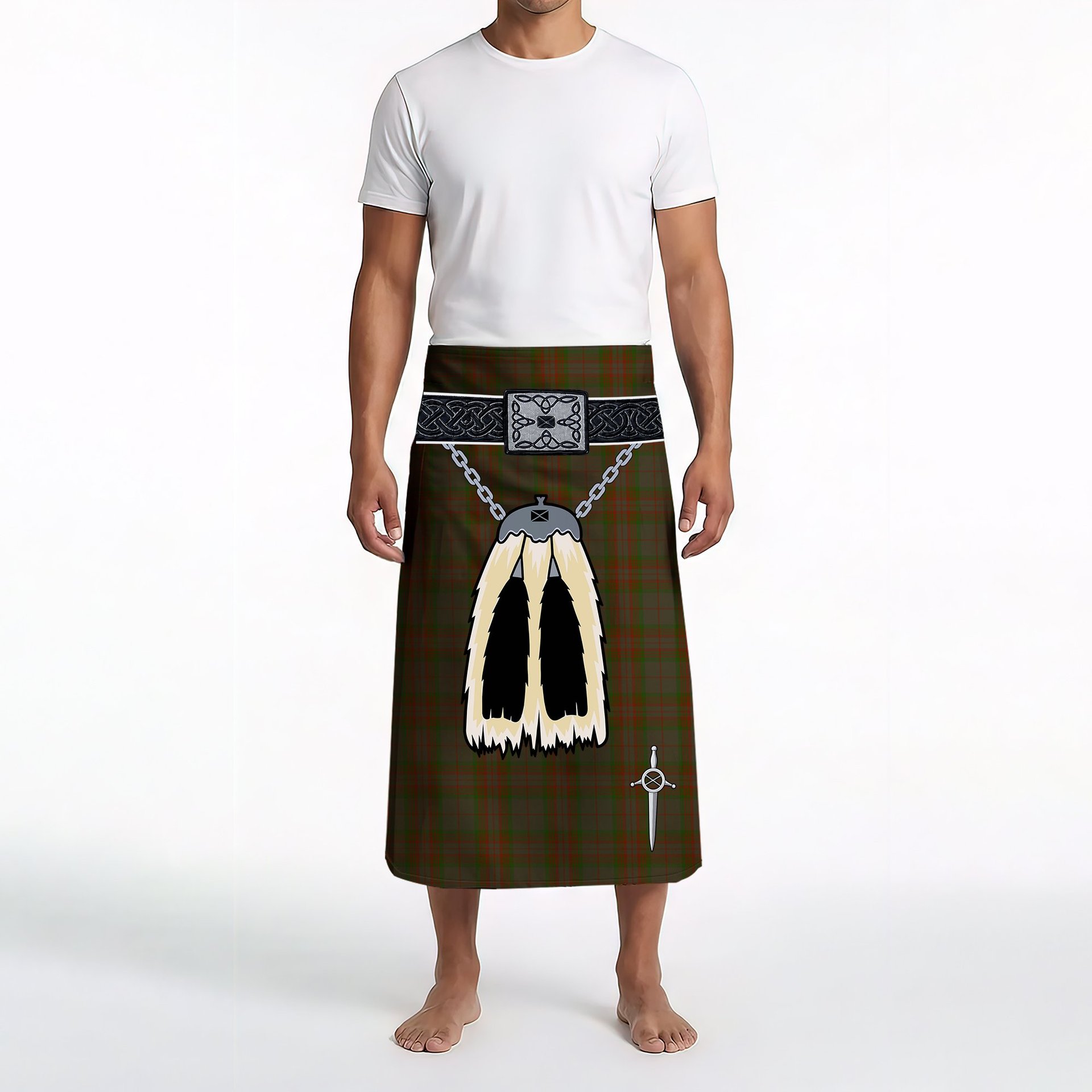 ScotsTee Shop Scottish Gray Clan Highland Kilt Sporran Tartan Beach Towel