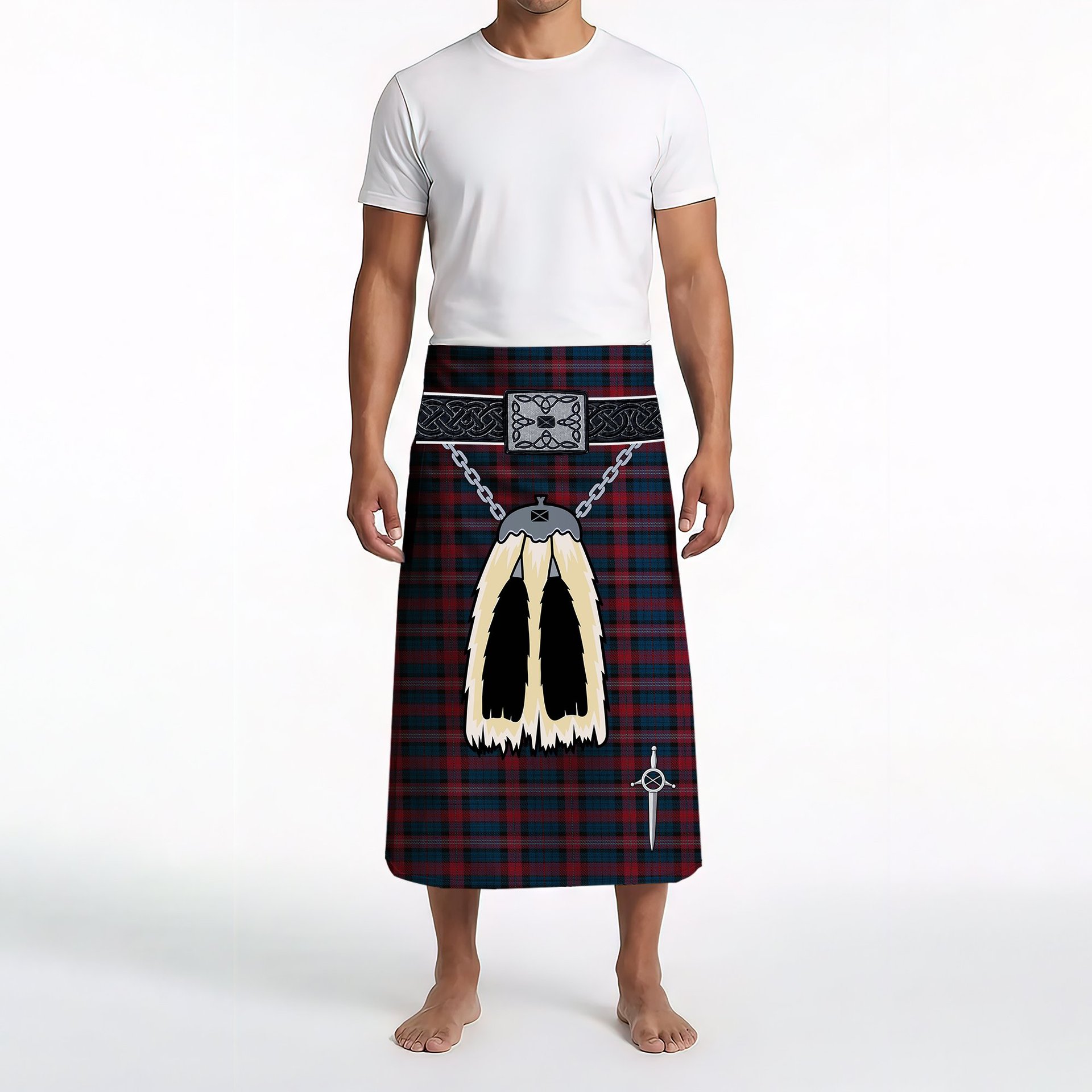 ScotsTee Shop Scottish Evans of Wales Clan Highland Kilt Sporran Tartan Beach Towel