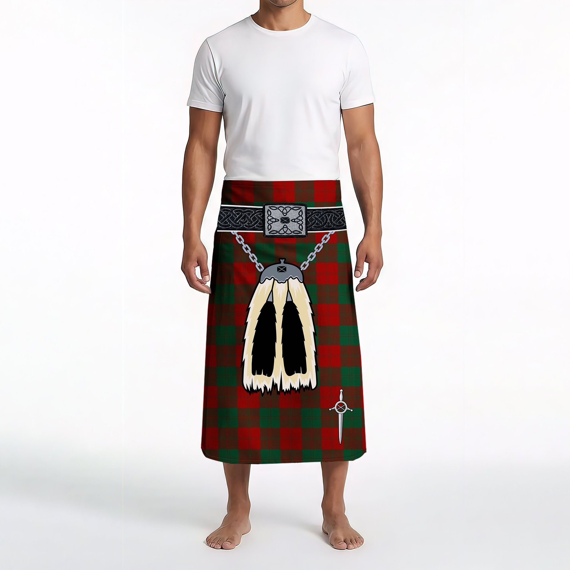 ScotsTee Shop Scottish Erskine Clan Highland Kilt Sporran Tartan Beach Towel