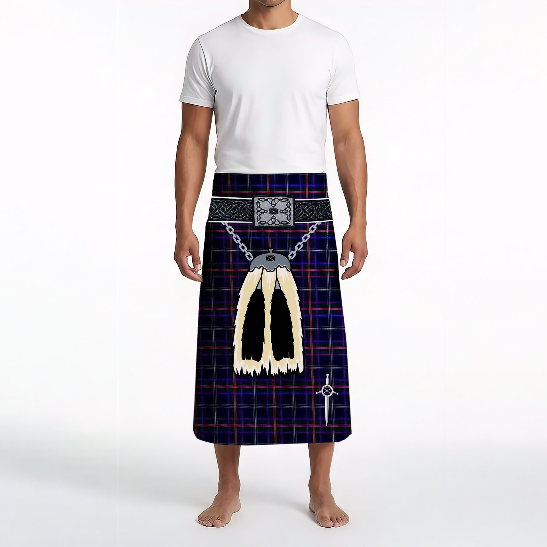 ScotsTee Shop Scottish Fitzgerald Hunting Clan Highland Kilt Sporran Tartan Beach Towel
