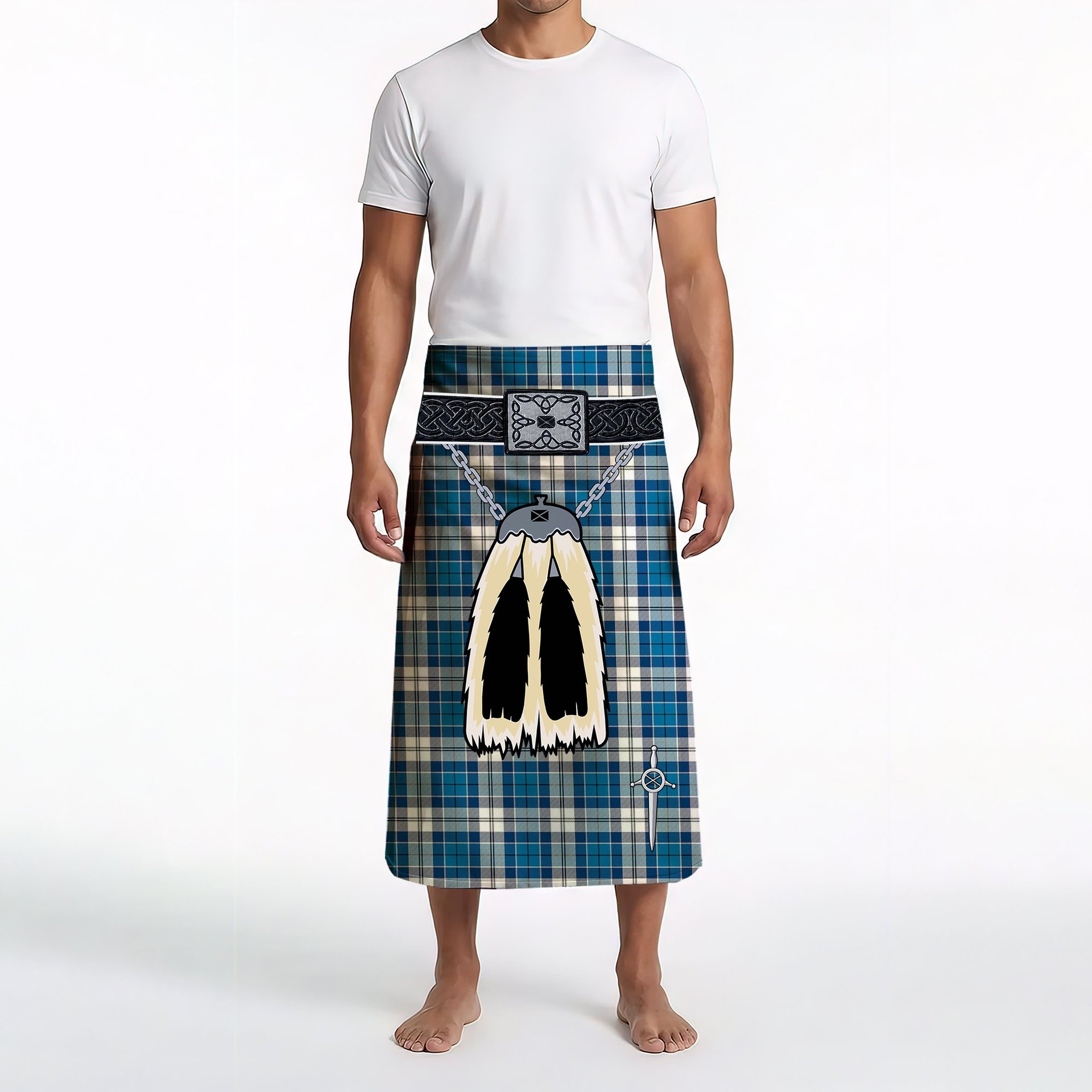 ScotsTee Shop Scottish Hutton SC Clan Highland Kilt Sporran Tartan Beach Towel