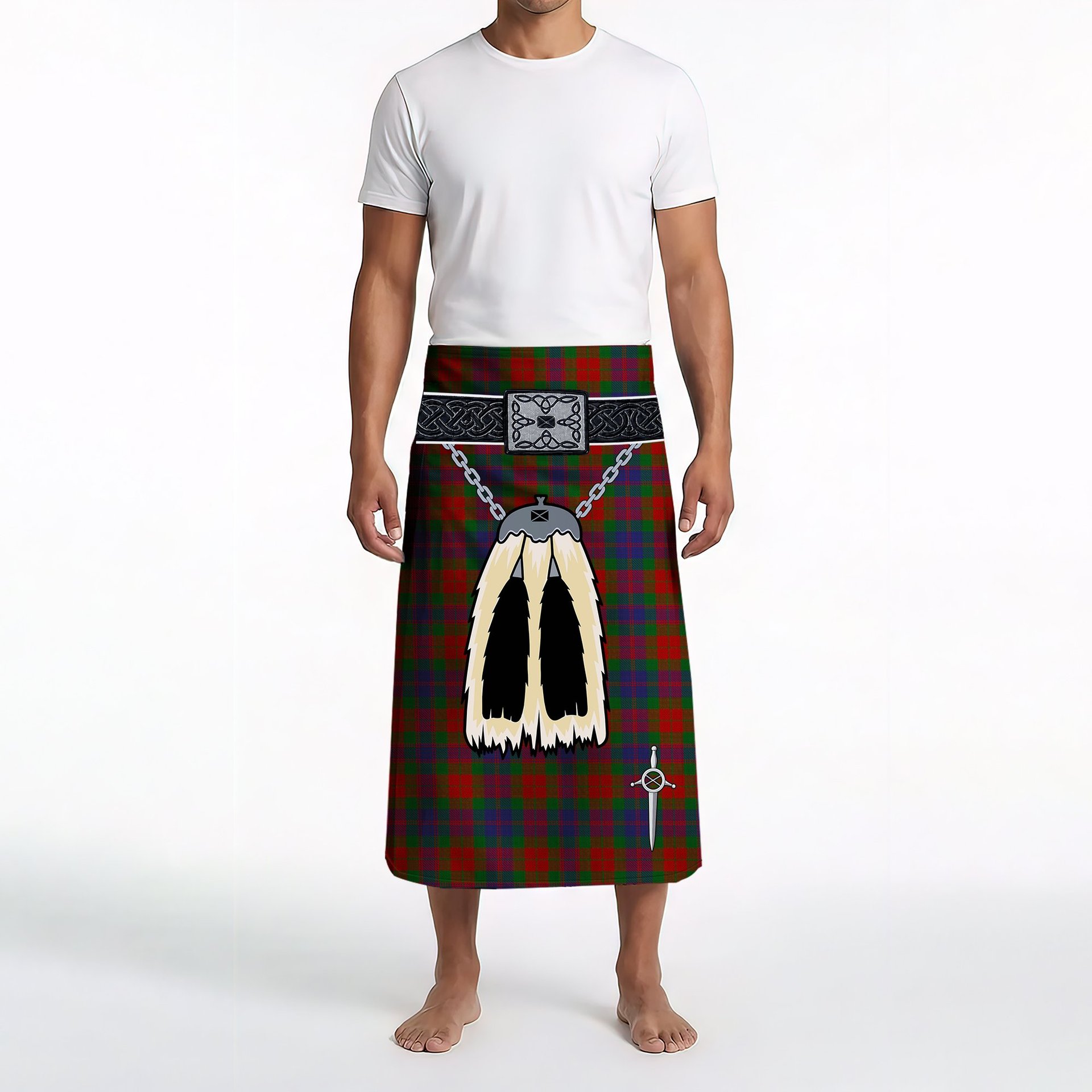 ScotsTee Shop Scottish Fraser 1800 Clan Highland Kilt Sporran Tartan Beach Towel