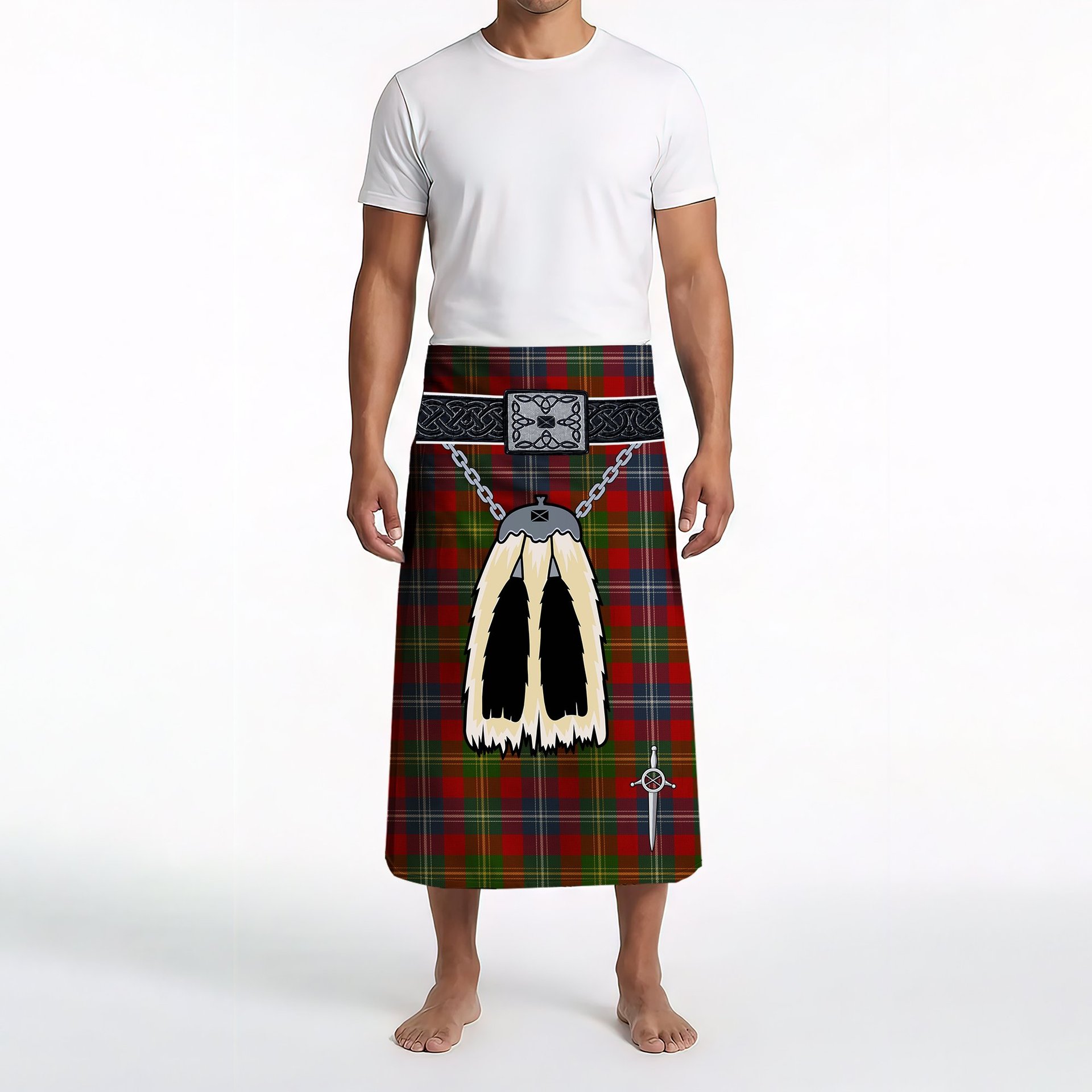 ScotsTee Shop Scottish Forrester Clan Highland Kilt Sporran Tartan Beach Towel
