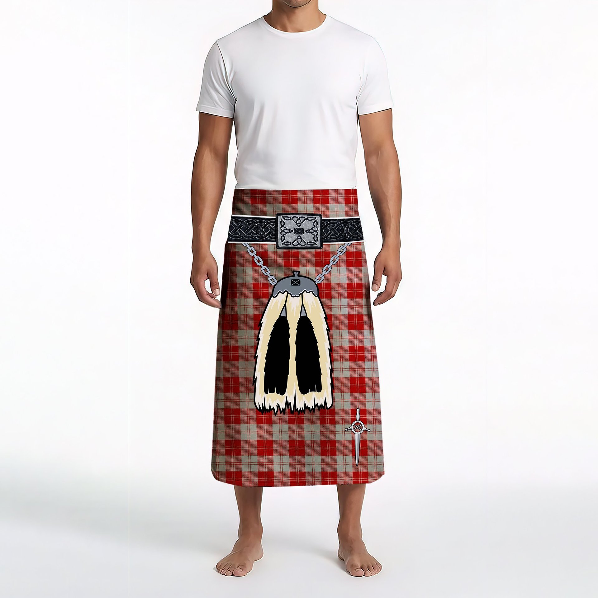 ScotsTee Shop Scottish Erskine Red Clan Highland Kilt Sporran Tartan Beach Towel