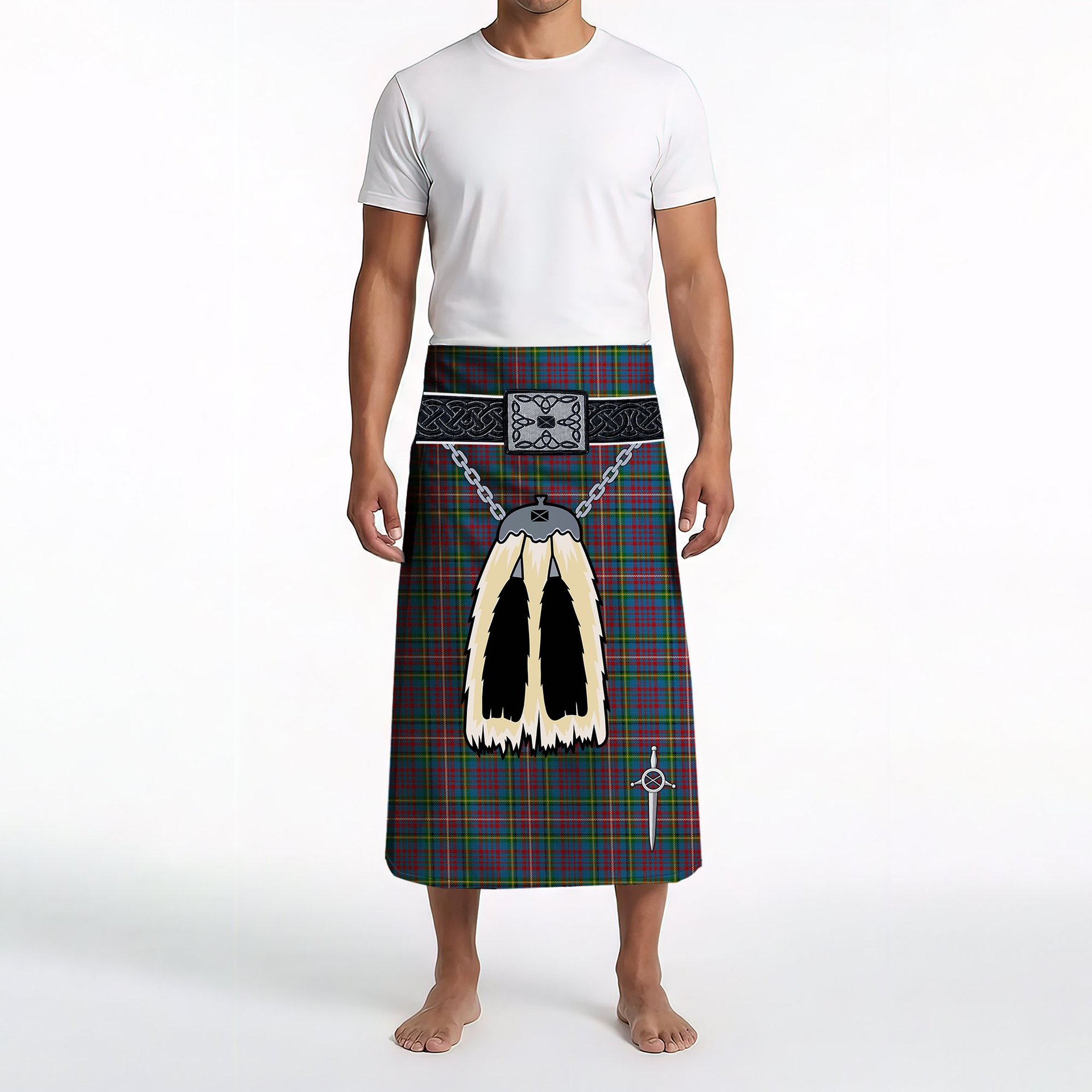 ScotsTee Shop Scottish Hyndman Clan Highland Kilt Sporran Tartan Beach Towel