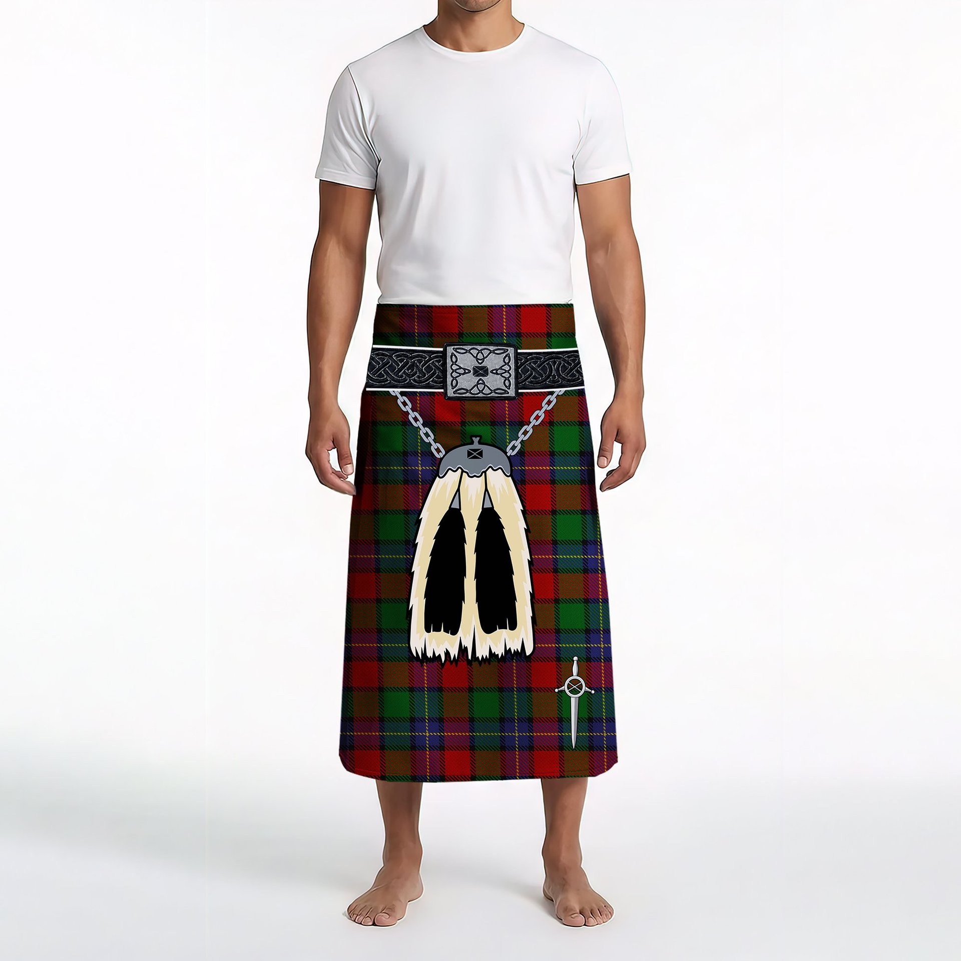ScotsTee Shop Scottish Kilgour Clan Highland Kilt Sporran Tartan Beach Towel