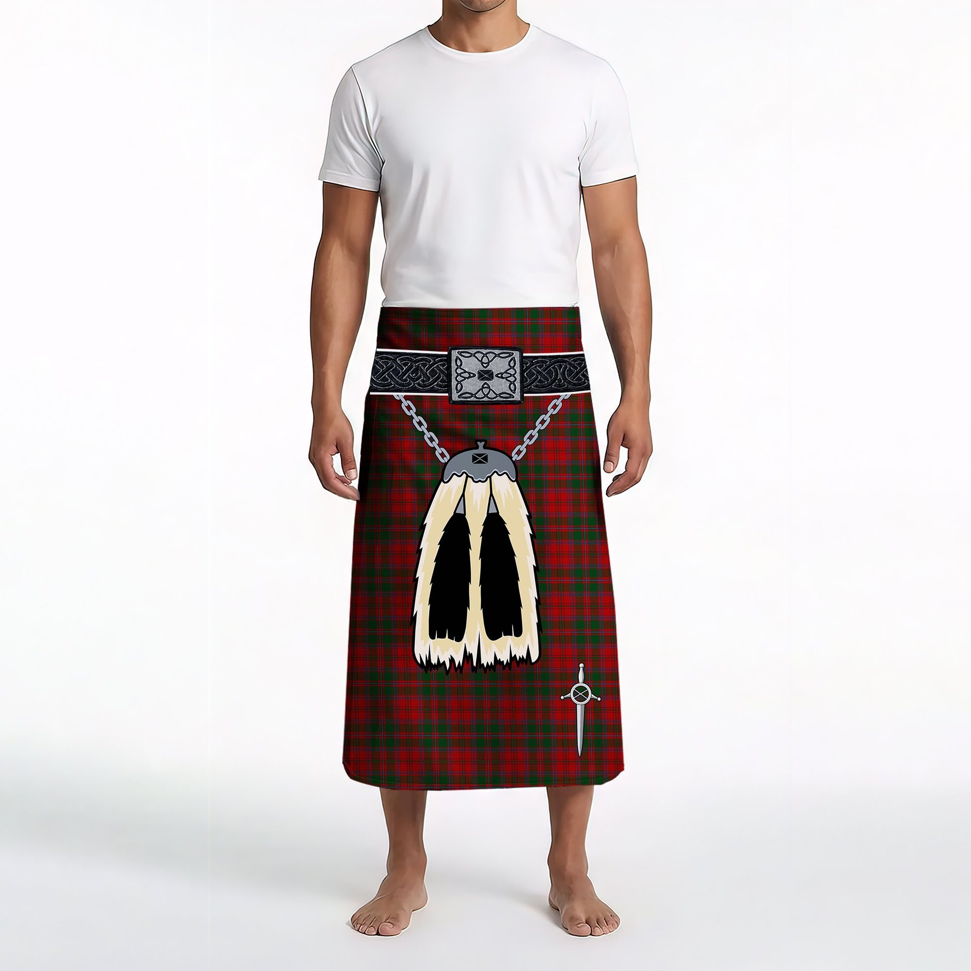 ScotsTee Shop Scottish Dundas Red Clan Highland Kilt Sporran Tartan Beach Towel