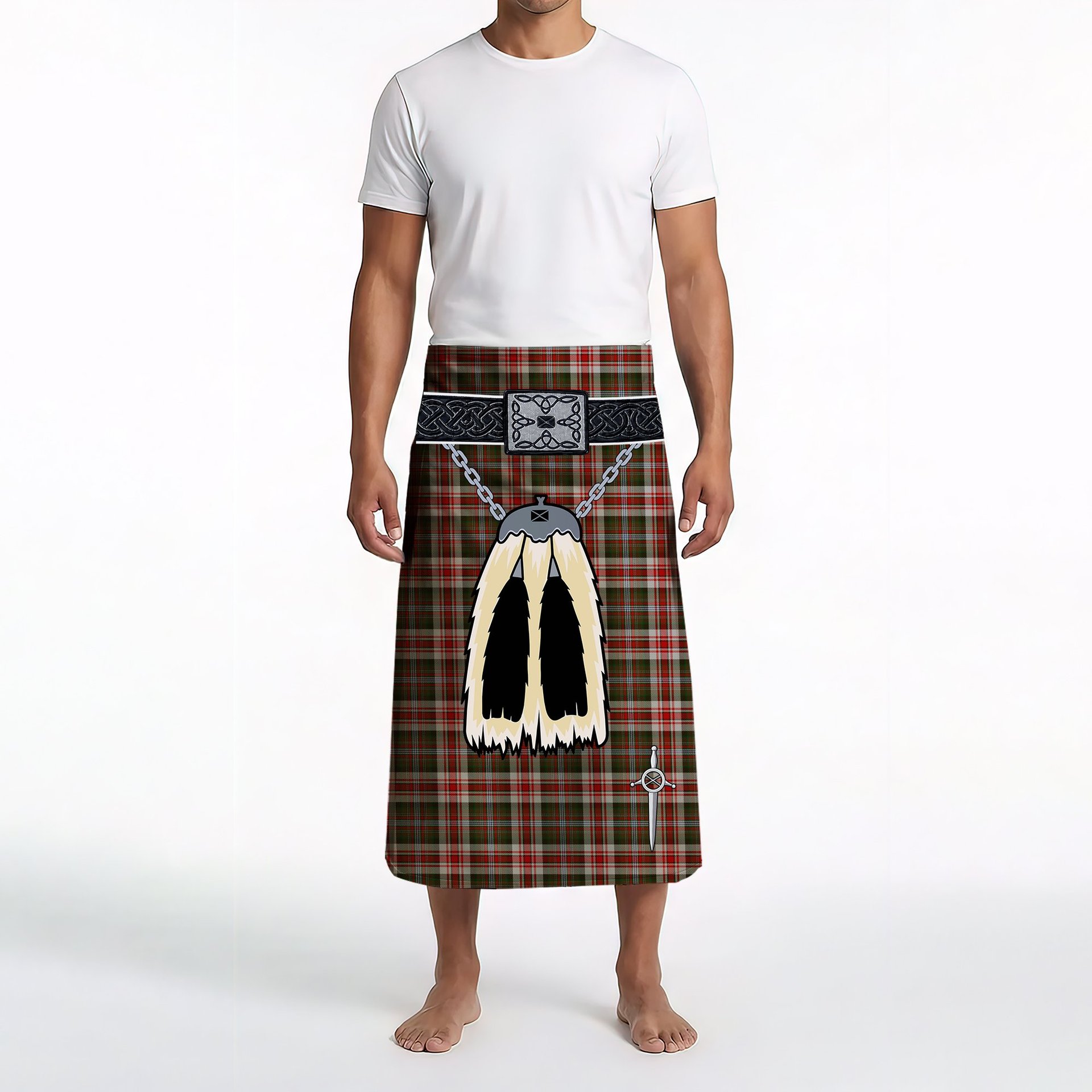 ScotsTee Shop Scottish Jacobite Dress 1 Clan Highland Kilt Sporran Tartan Beach Towel