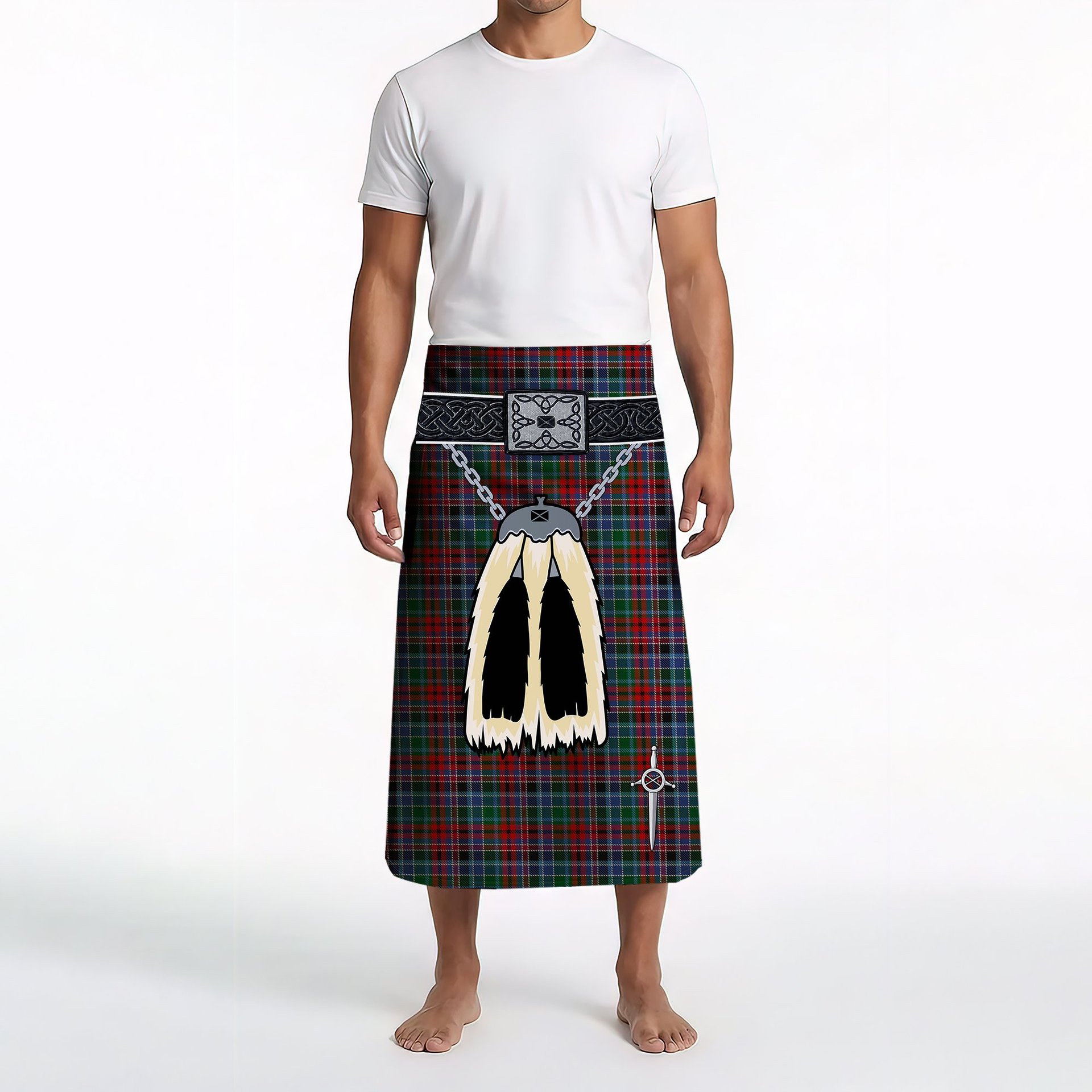 ScotsTee Shop Scottish Gordon Red Clan Highland Kilt Sporran Tartan Beach Towel