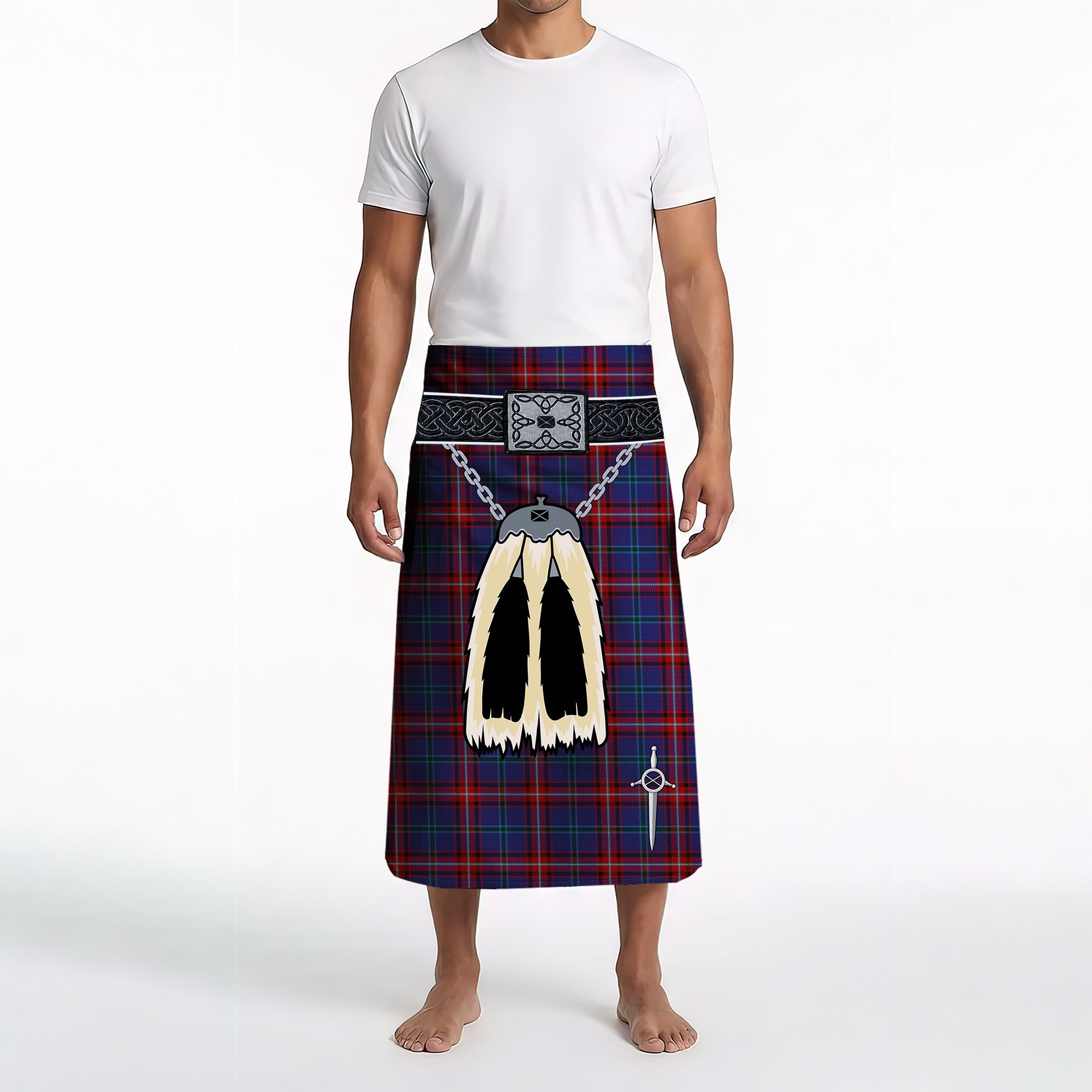 ScotsTee Shop Scottish Glenn Clan Highland Kilt Sporran Tartan Beach Towel