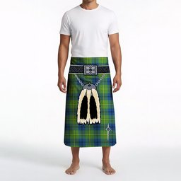 ScotsTee Shop Scottish Johnston Ancient Clan Highland Kilt Sporran Tartan Beach Towel