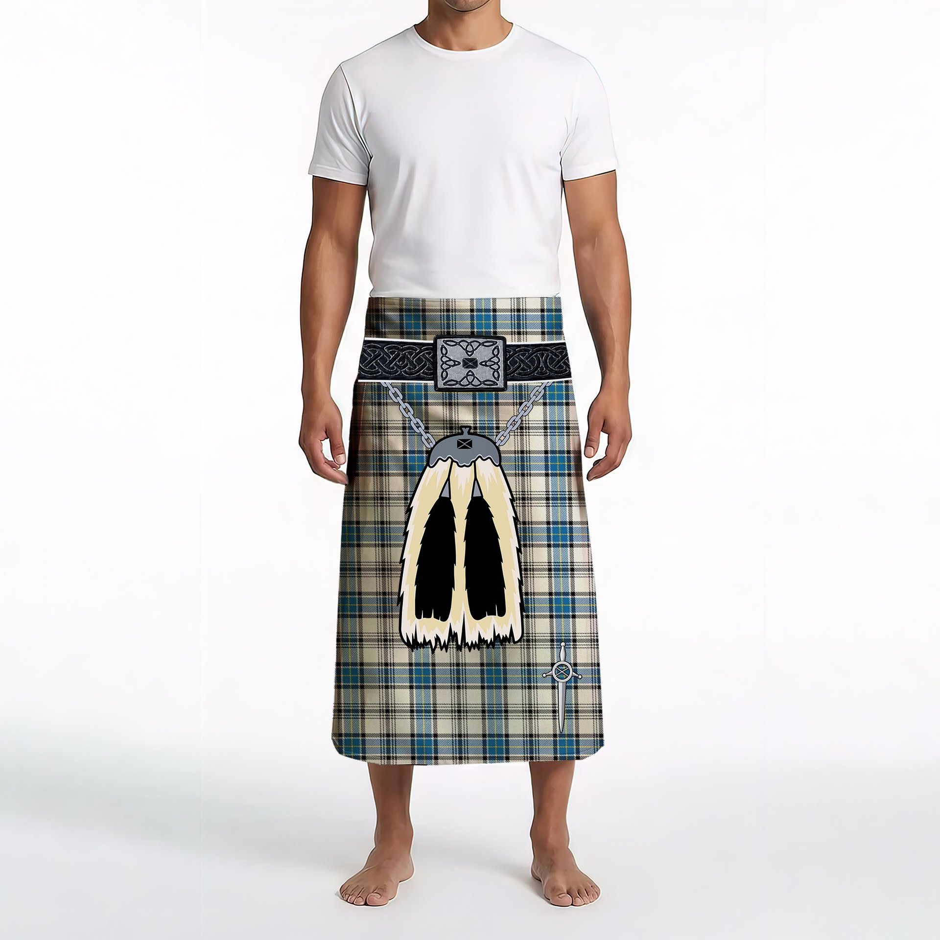 ScotsTee Shop Scottish Hannay Ancient Clan Highland Kilt Sporran Tartan Beach Towel
