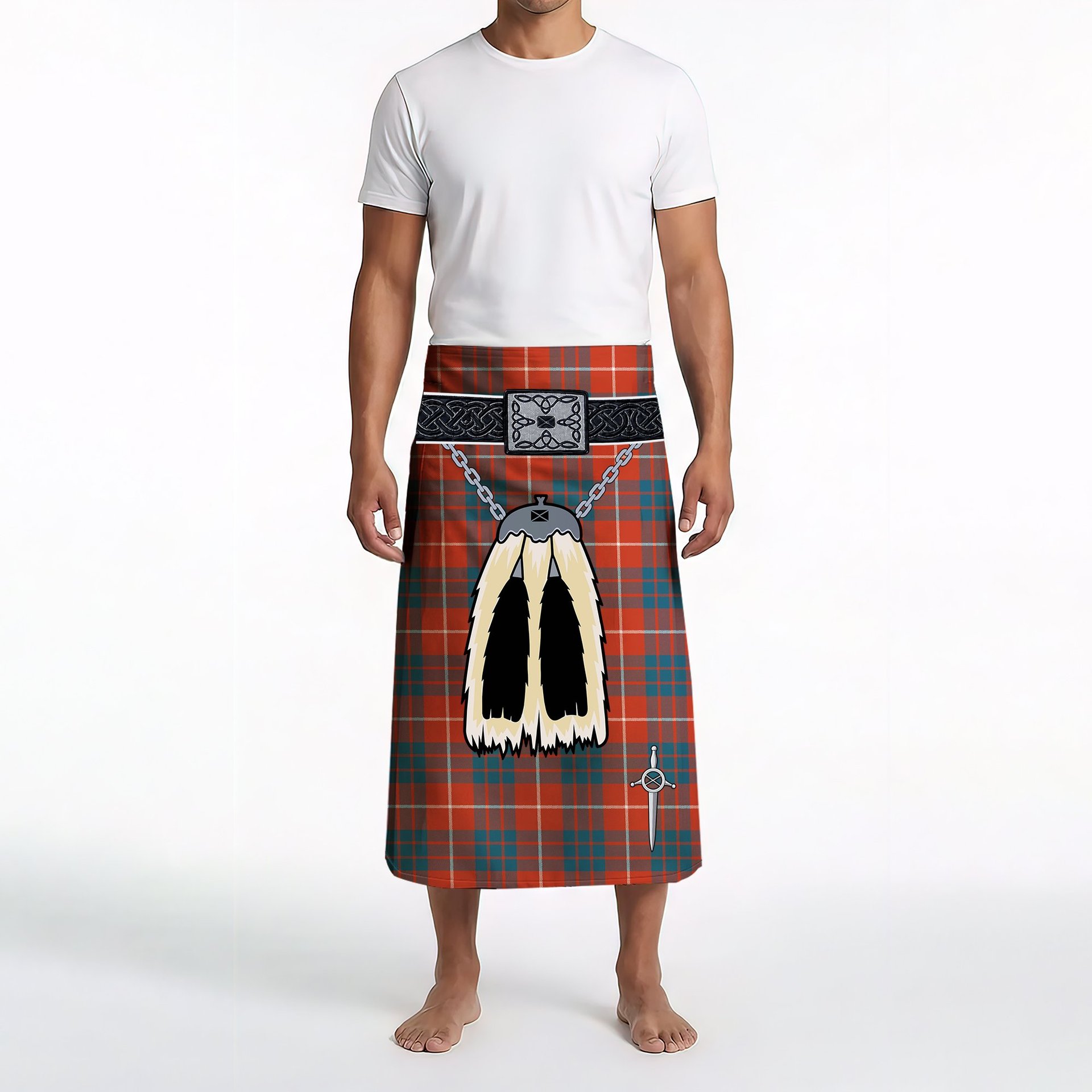 ScotsTee Shop Scottish Hamilton Ancient Clan Highland Kilt Sporran Tartan Beach Towel