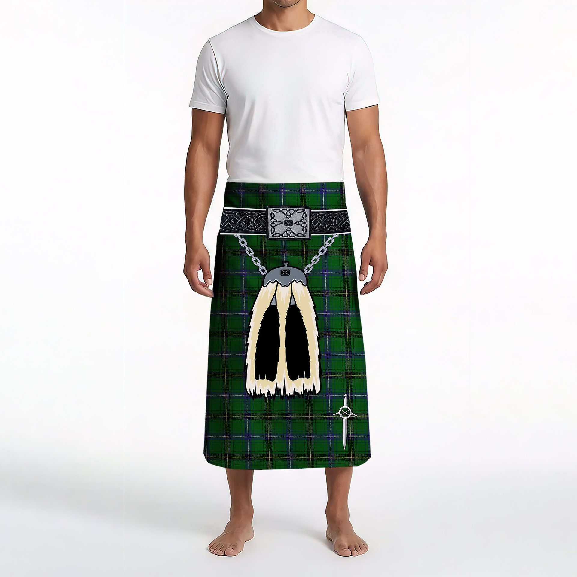 ScotsTee Shop Scottish Henderson MacKendrick Clan Highland Kilt Sporran Tartan Beach Towel