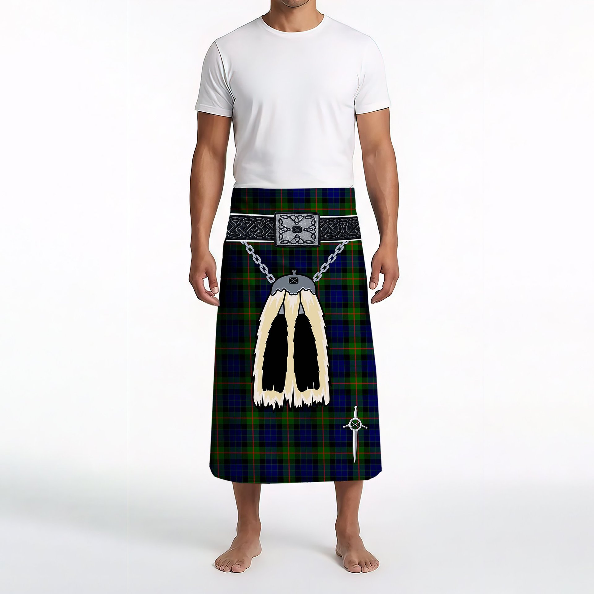 ScotsTee Shop Scottish Gunn Modern Clan Highland Kilt Sporran Tartan Beach Towel