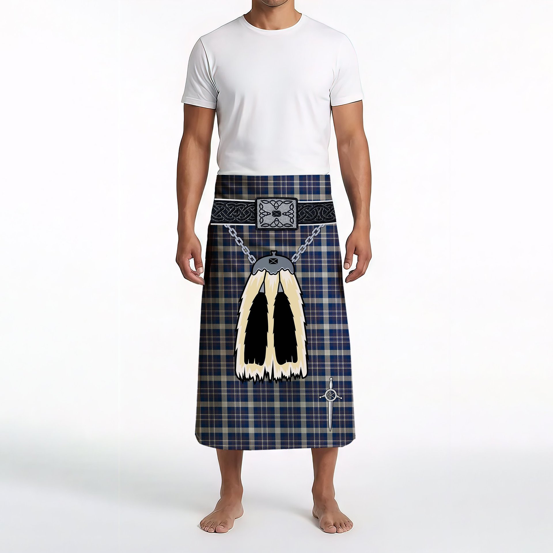 ScotsTee Shop Scottish Earl of St. Andrews Dress Clan Highland Kilt Sporran Tartan Beach Towel